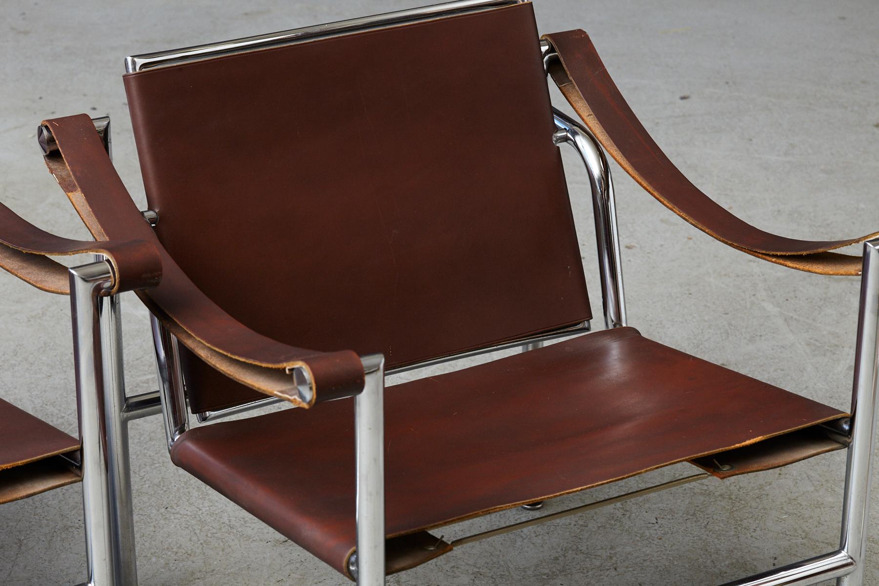 Rare Pair of Original Le Corbusier 'Corbu' Chairs 'LC1', from Wohnbedarf 1960s 8