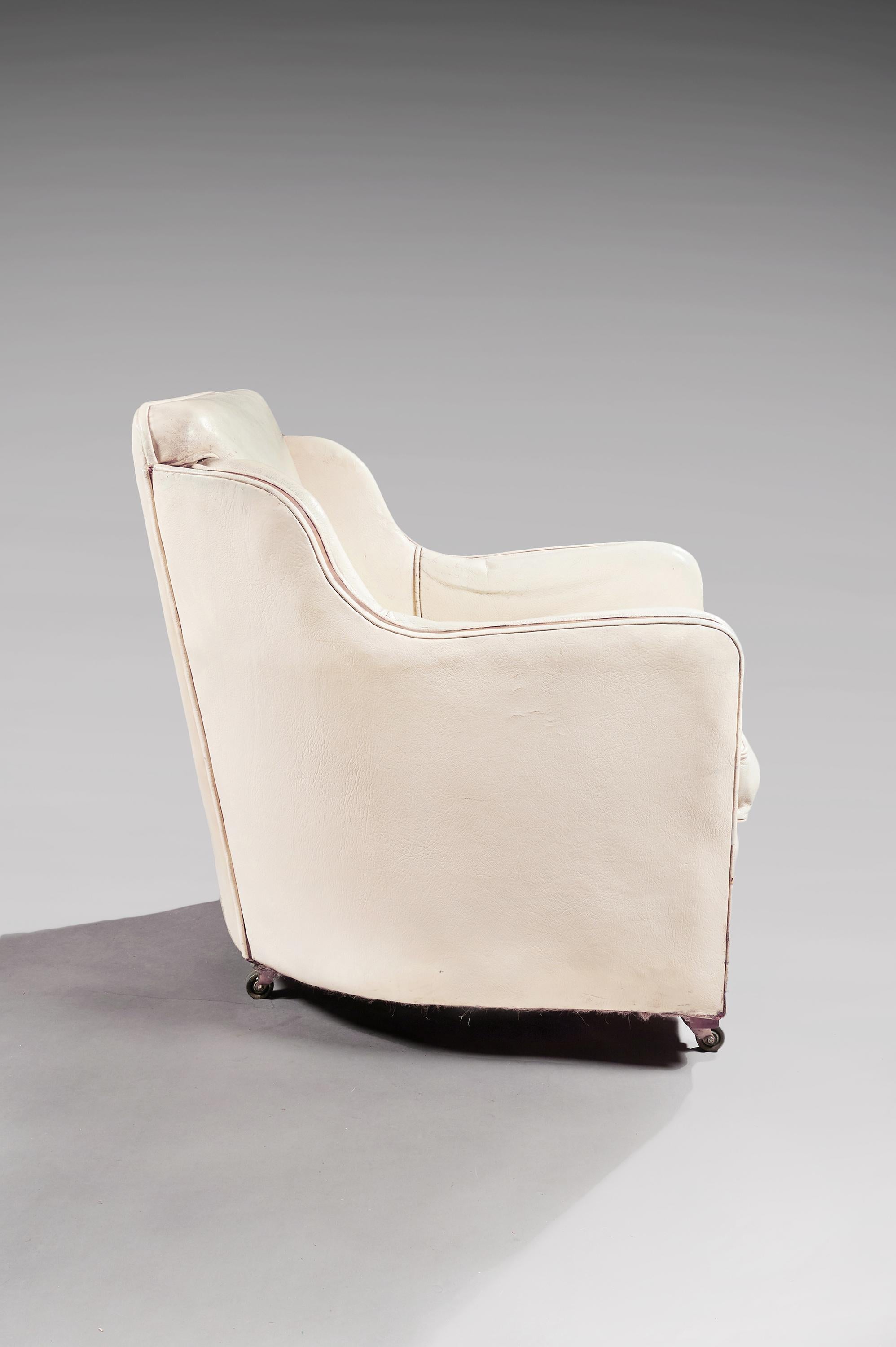 20th Century Rare Pair of Original Walnut Epstein Art Deco Leather Armchairs