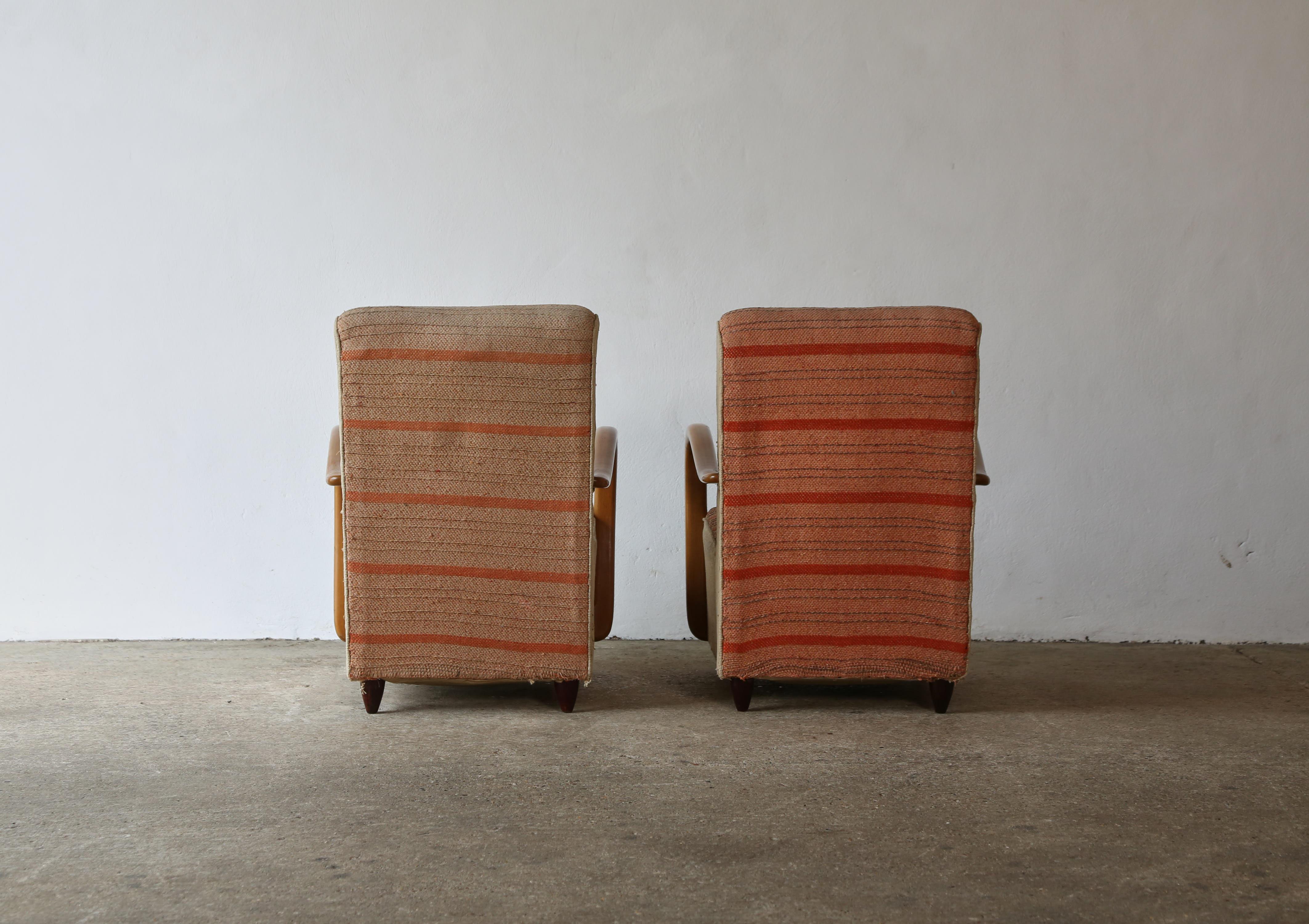 Rare Pair of Osvaldo Borsani Chairs, Italy, 1940s 6