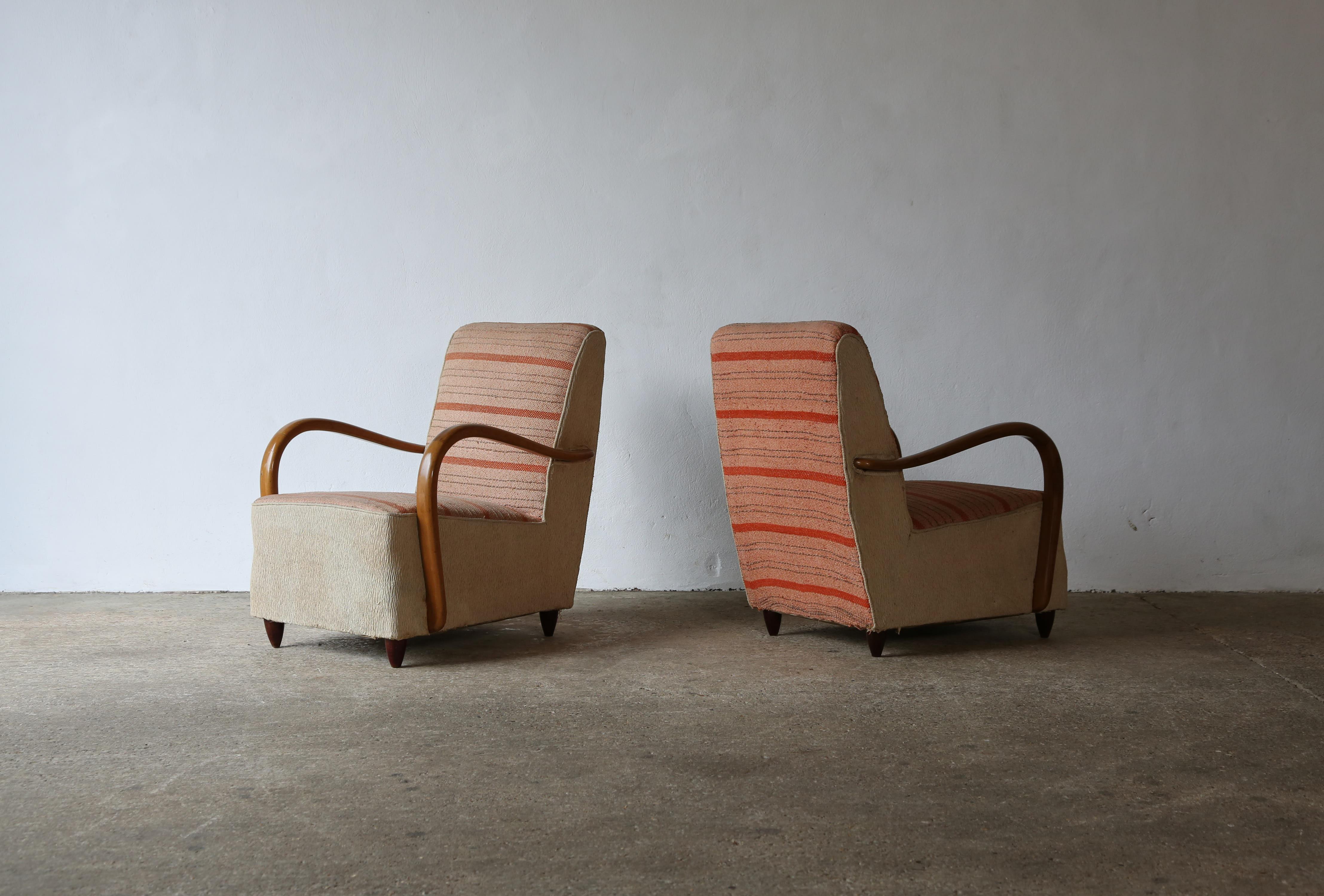 Rare Pair of Osvaldo Borsani Chairs, Italy, 1940s In Good Condition In London, GB