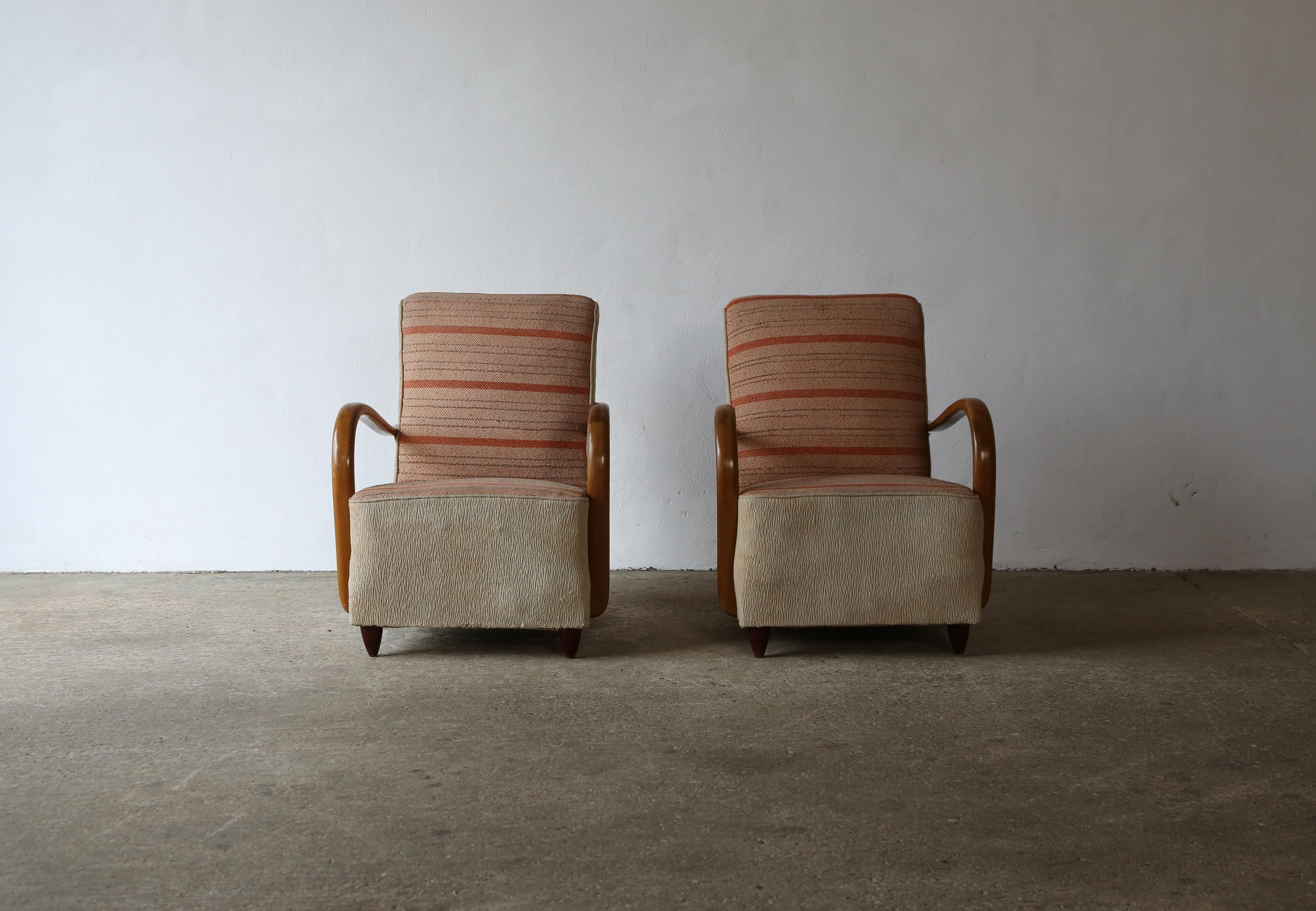20th Century Rare Pair of Osvaldo Borsani Chairs, Italy, 1940s