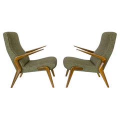 Rare Pair of Osvaldo Borsani P71 Lounge Chairs