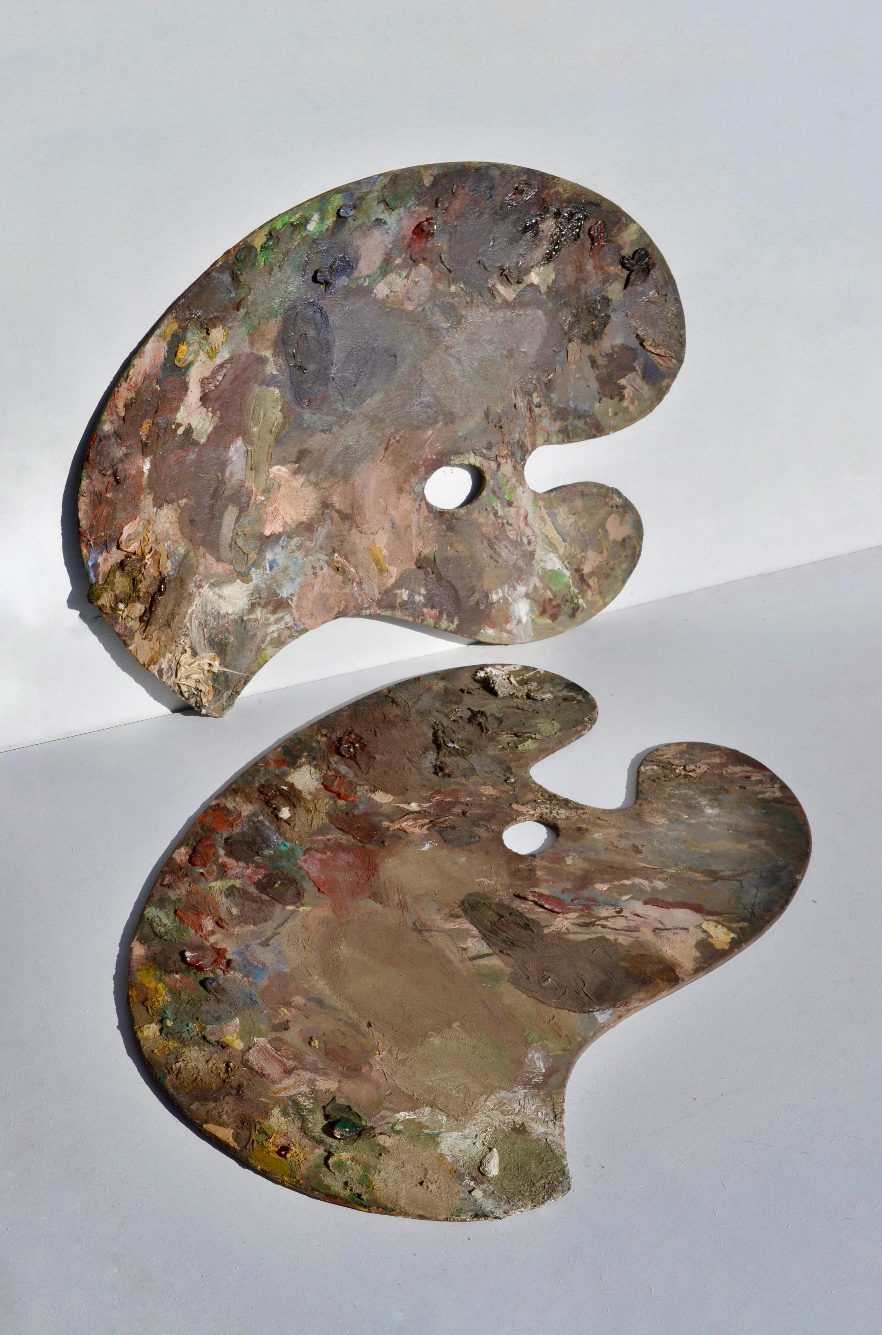 Seltenes Paar Malerpaletten, Frankreich, frühes 20. Jahrhundert (Böhmisch) im Angebot