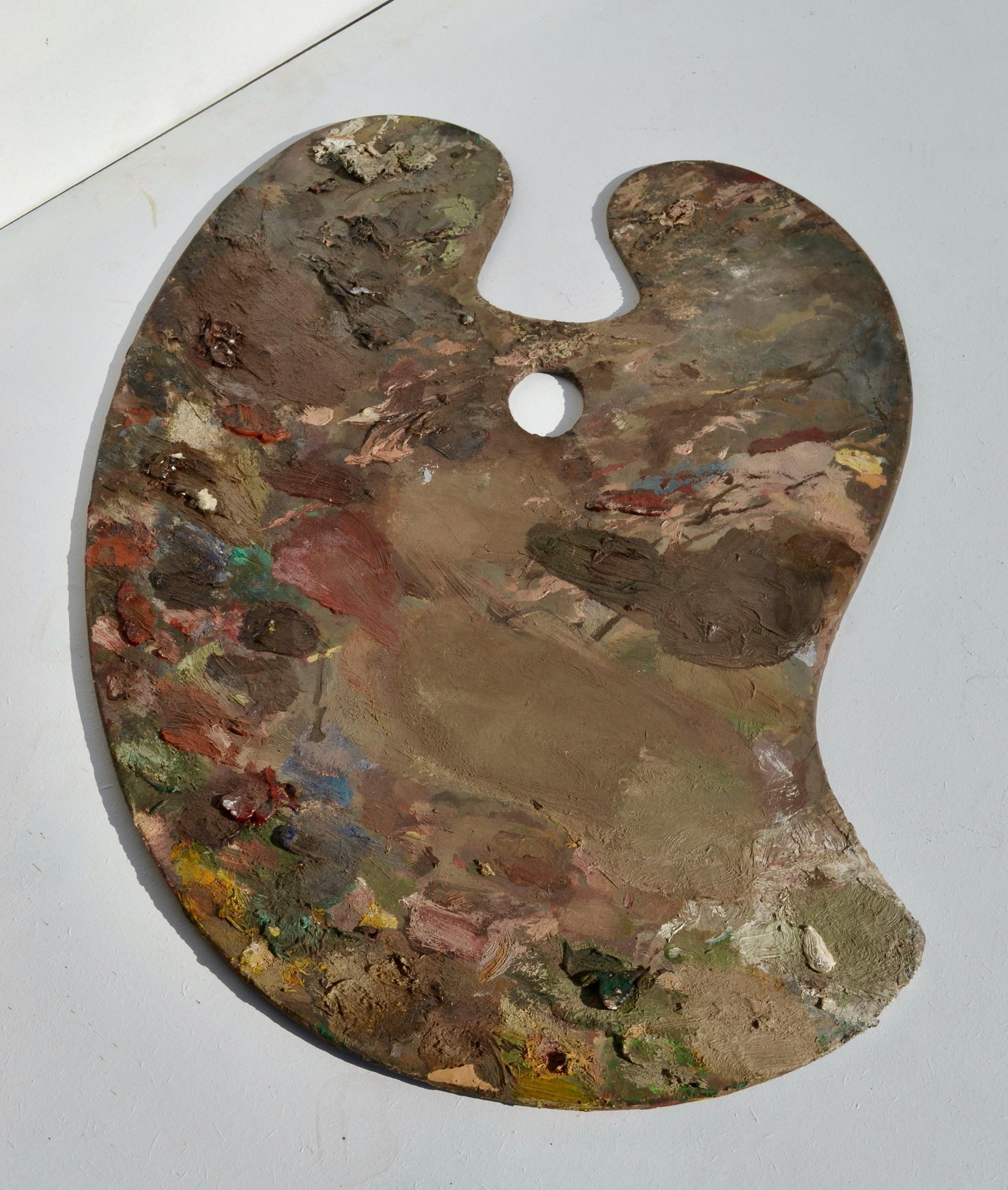 Seltenes Paar Malerpaletten, Frankreich, frühes 20. Jahrhundert (Holz) im Angebot