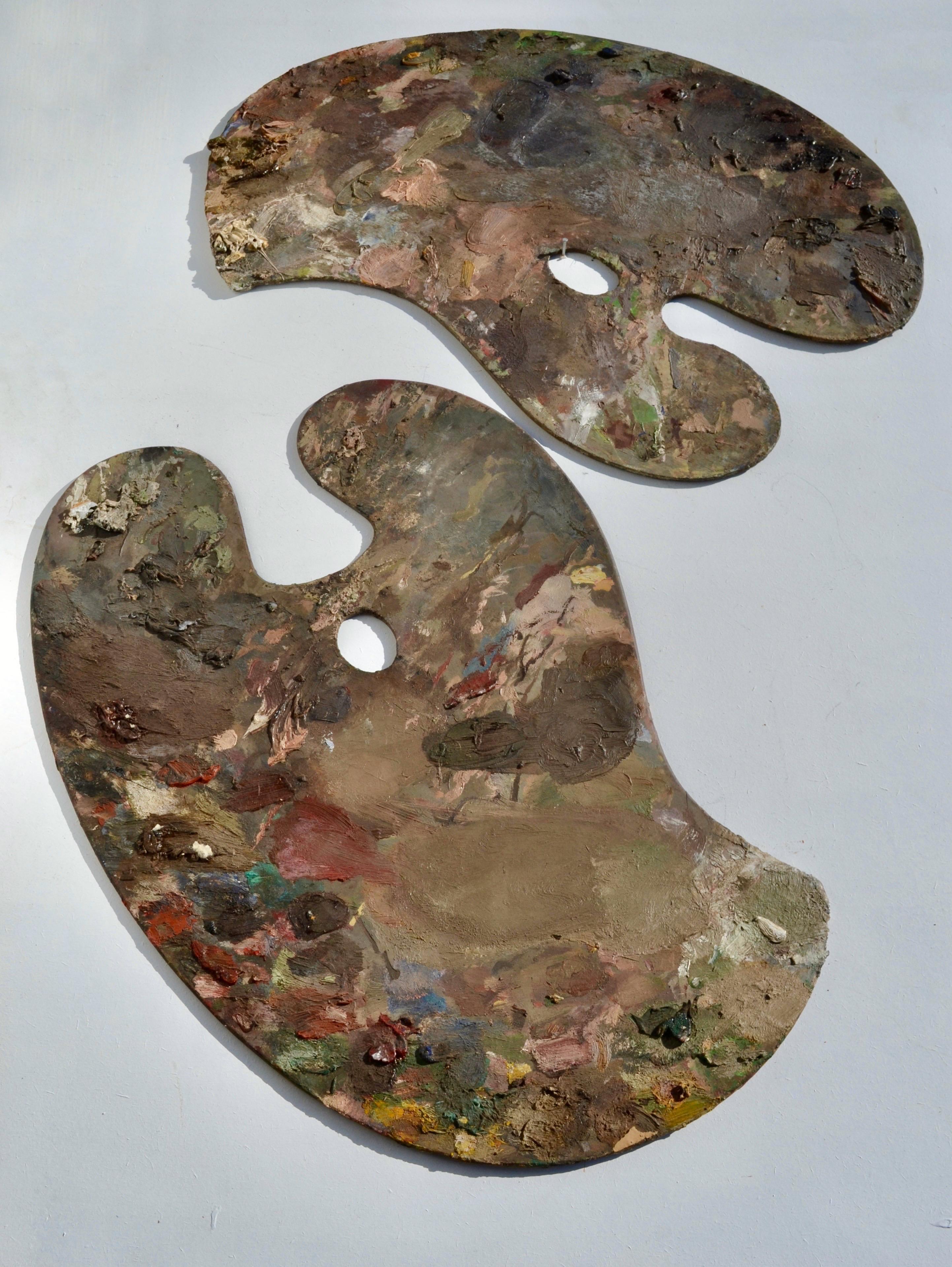 Seltenes Paar Malerpaletten, Frankreich, frühes 20. Jahrhundert im Angebot 1