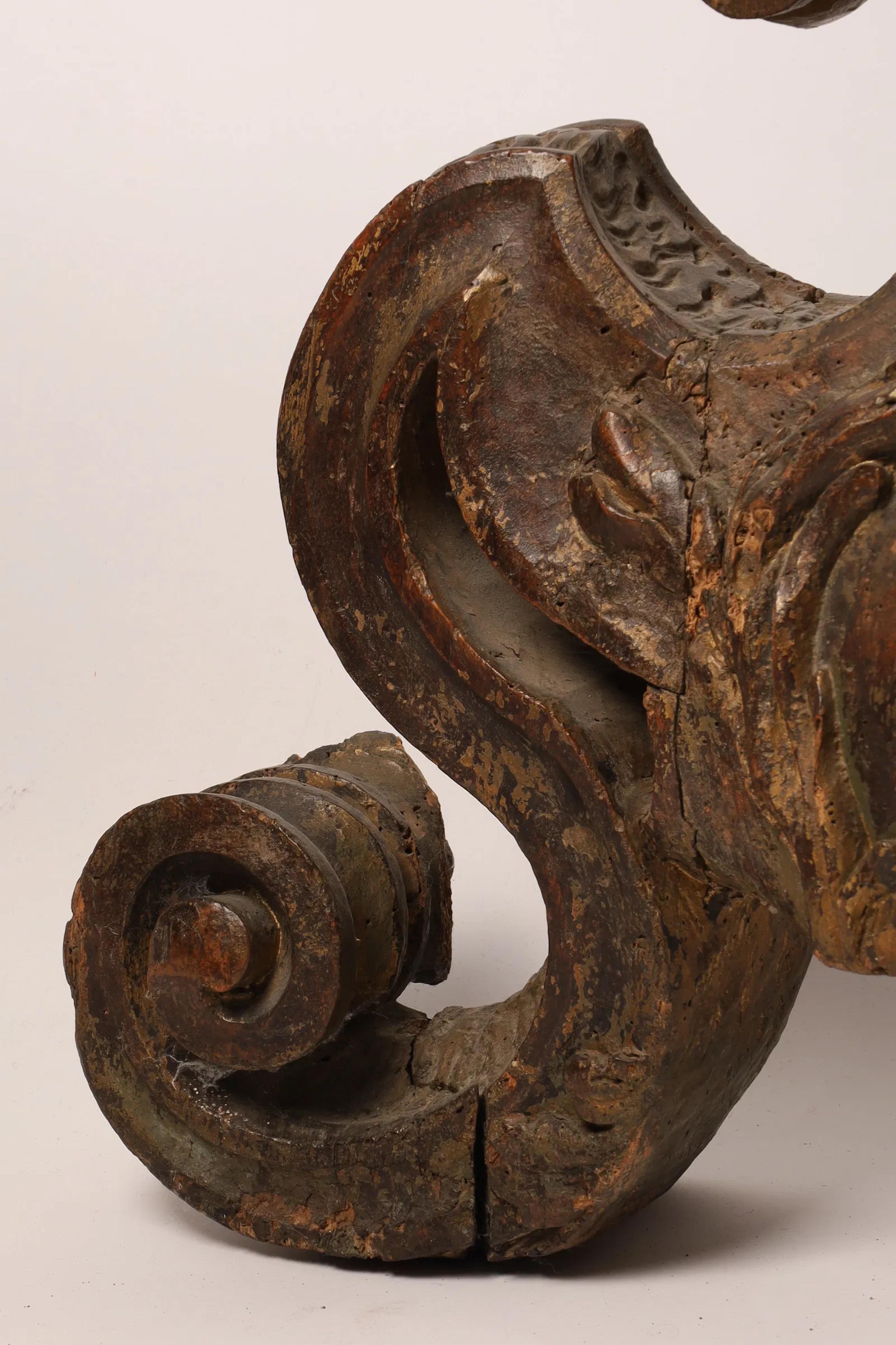 Rare Pair of Palatial Italian Carved Wood Walnut Torchieres For Sale 2