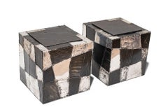 Rare Pair of Paul Evans Studio Argente PE-37 Cube Tables for Directional, 1970s