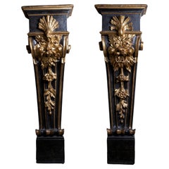 Rare Pair of Pedestals Decorated with Grotesques, Florence, Early 17th Century