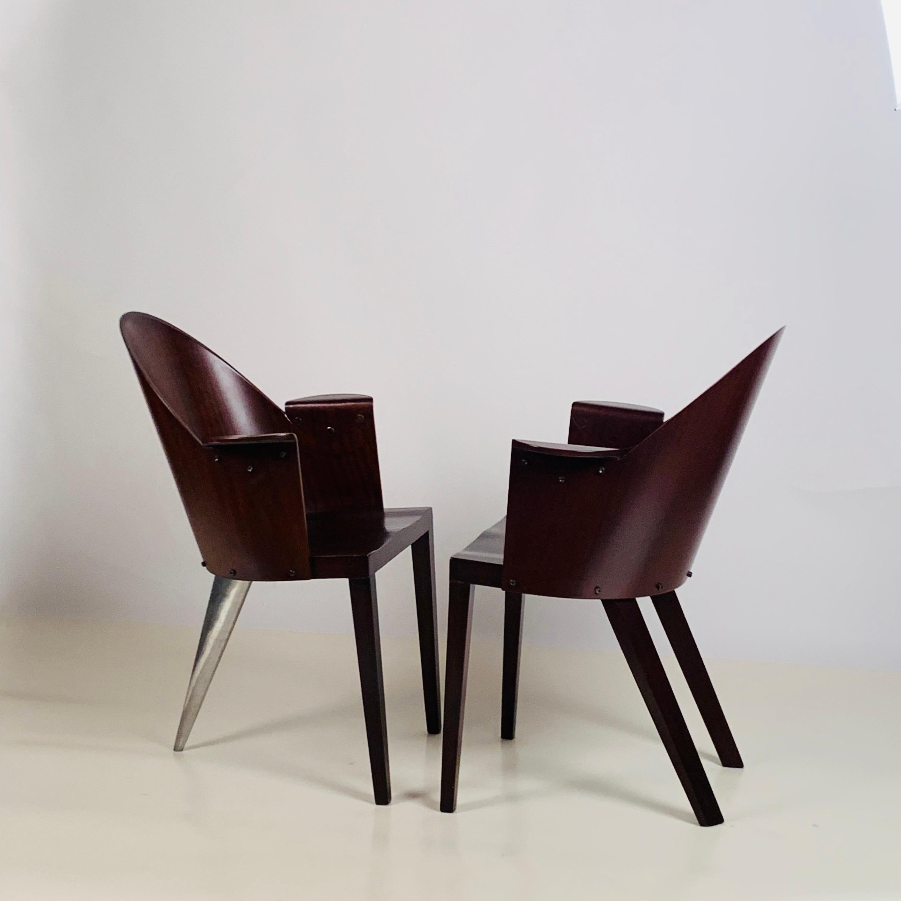 Seltenes Paar Philippe Starck-Sessel aus dem Royalton Hotel, NYC (Postmoderne) im Angebot