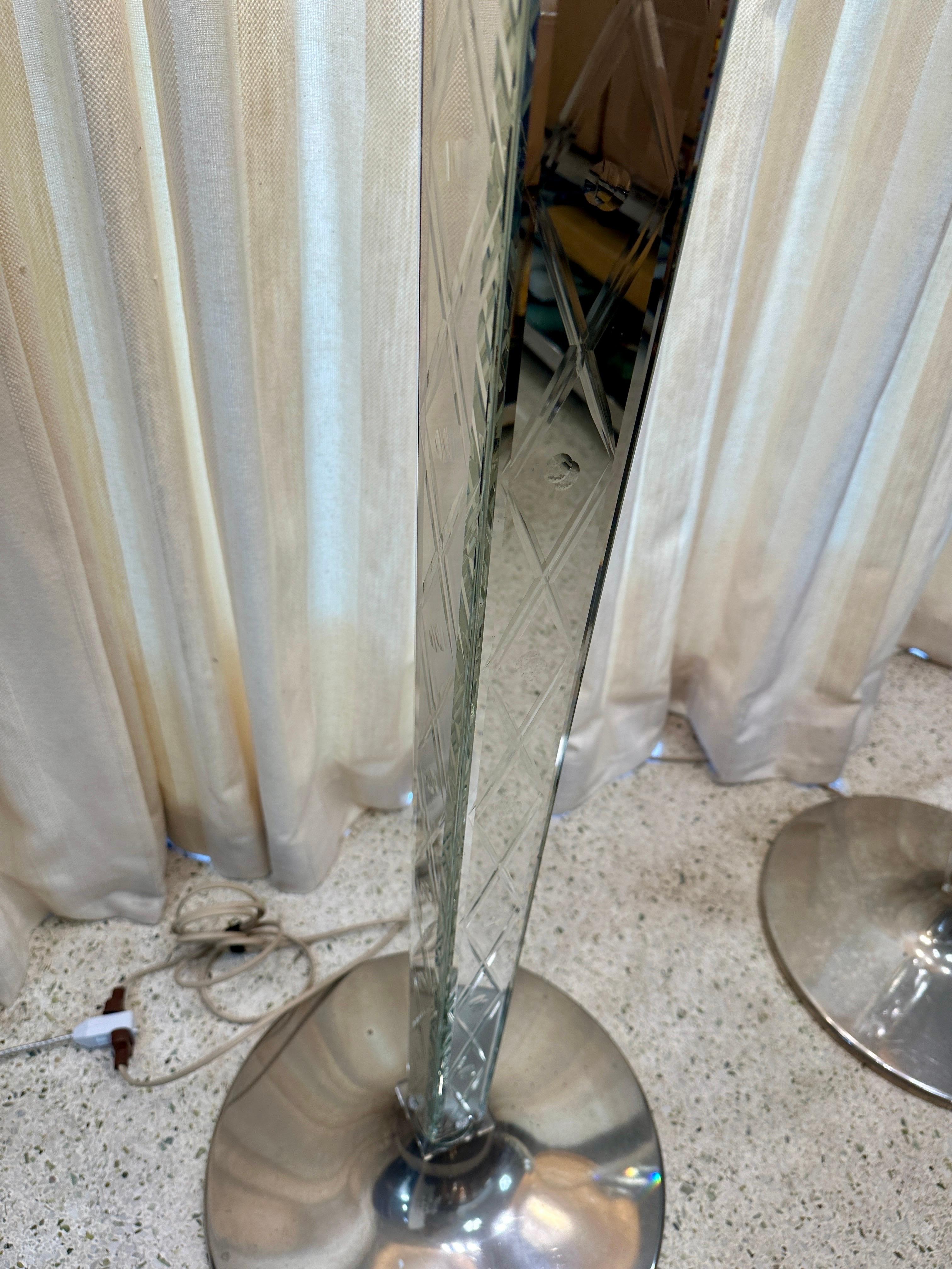 RARE Pair of Philippe Starck Mirror Floor-Lamps - Delano Hotel South Beach For Sale 1