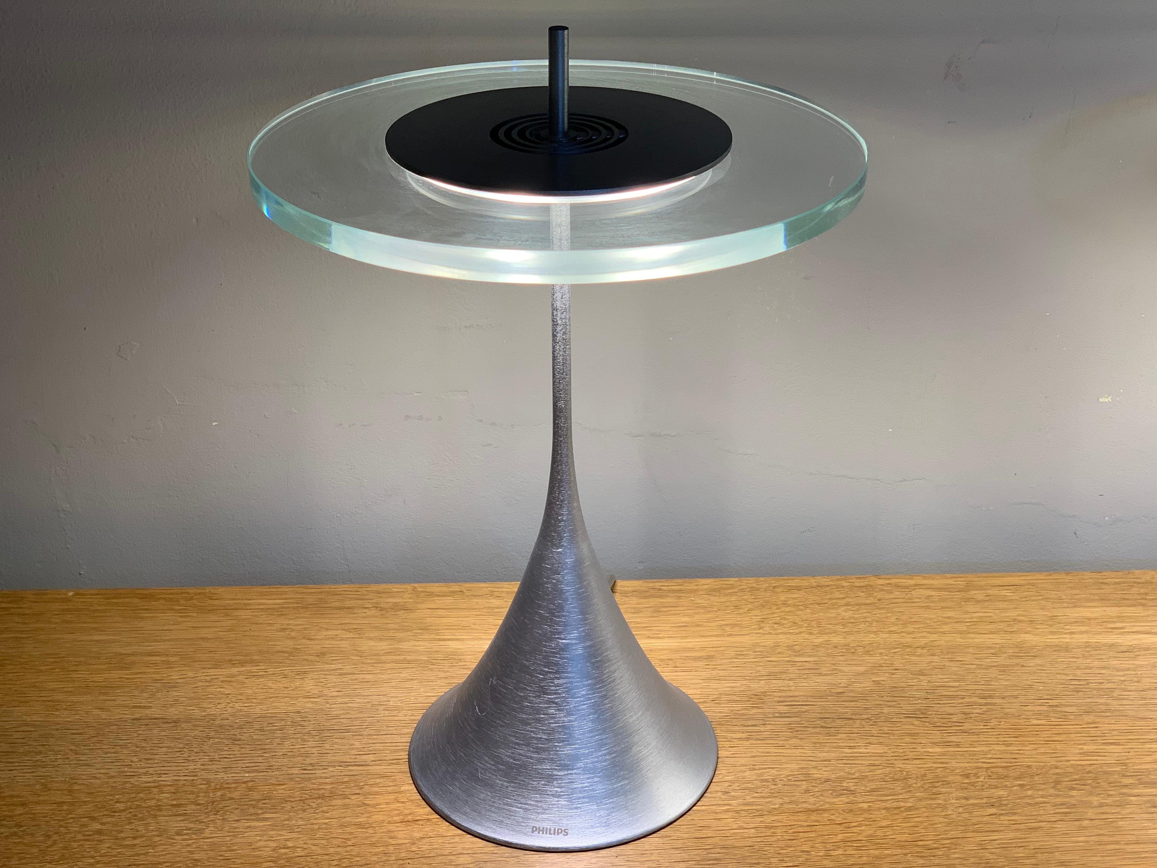 brushed chrome table lamp