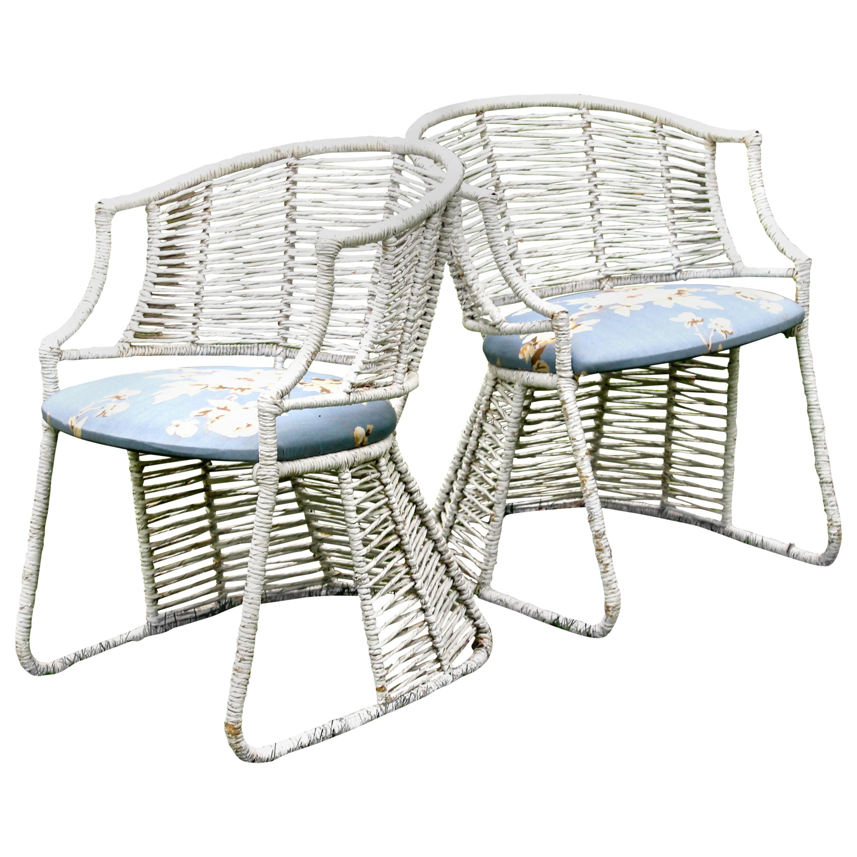 Rare pair of Pierre Chareau Style Porch Chairs