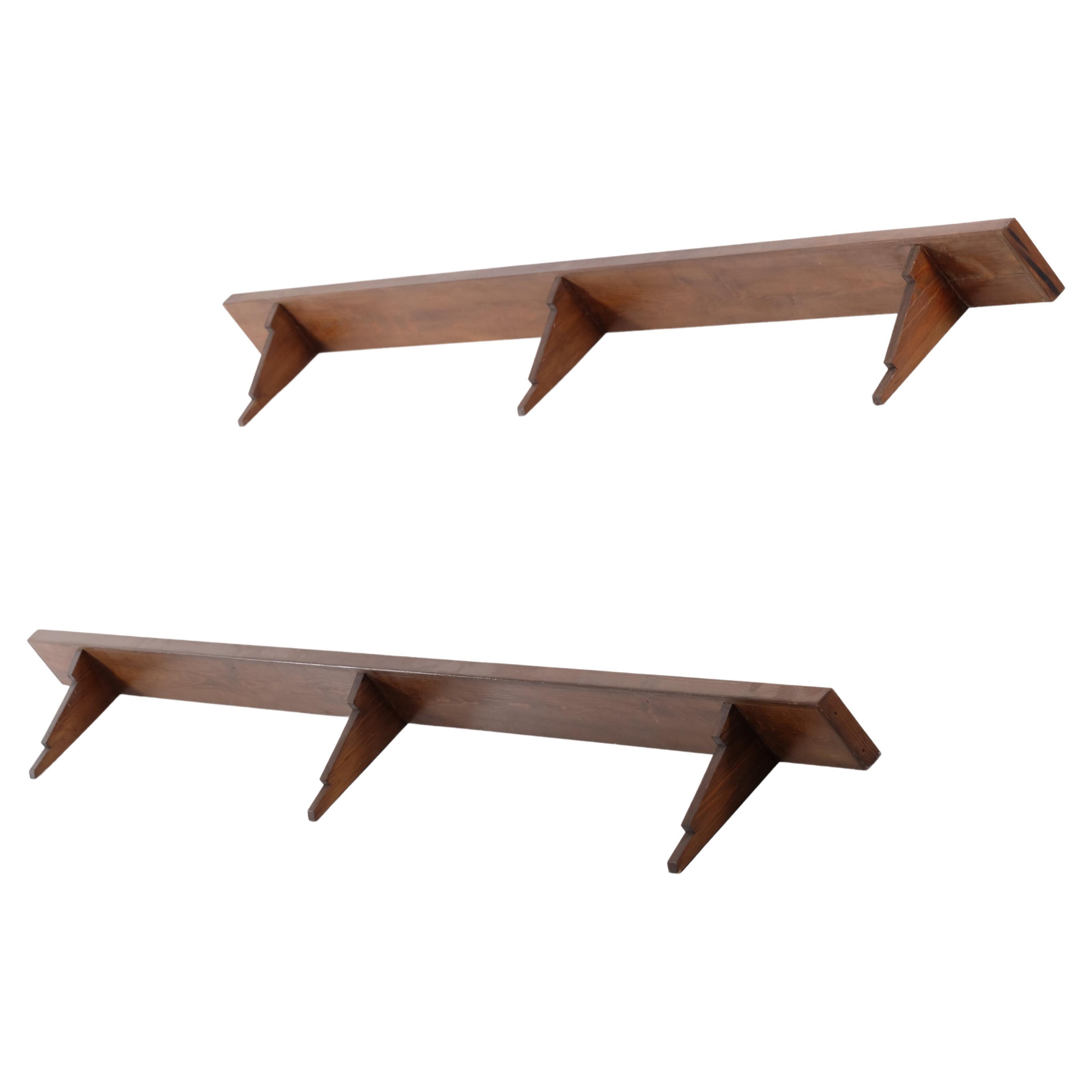 Rare pair of pine wall shelves, Sweden, 1930s For Sale 4