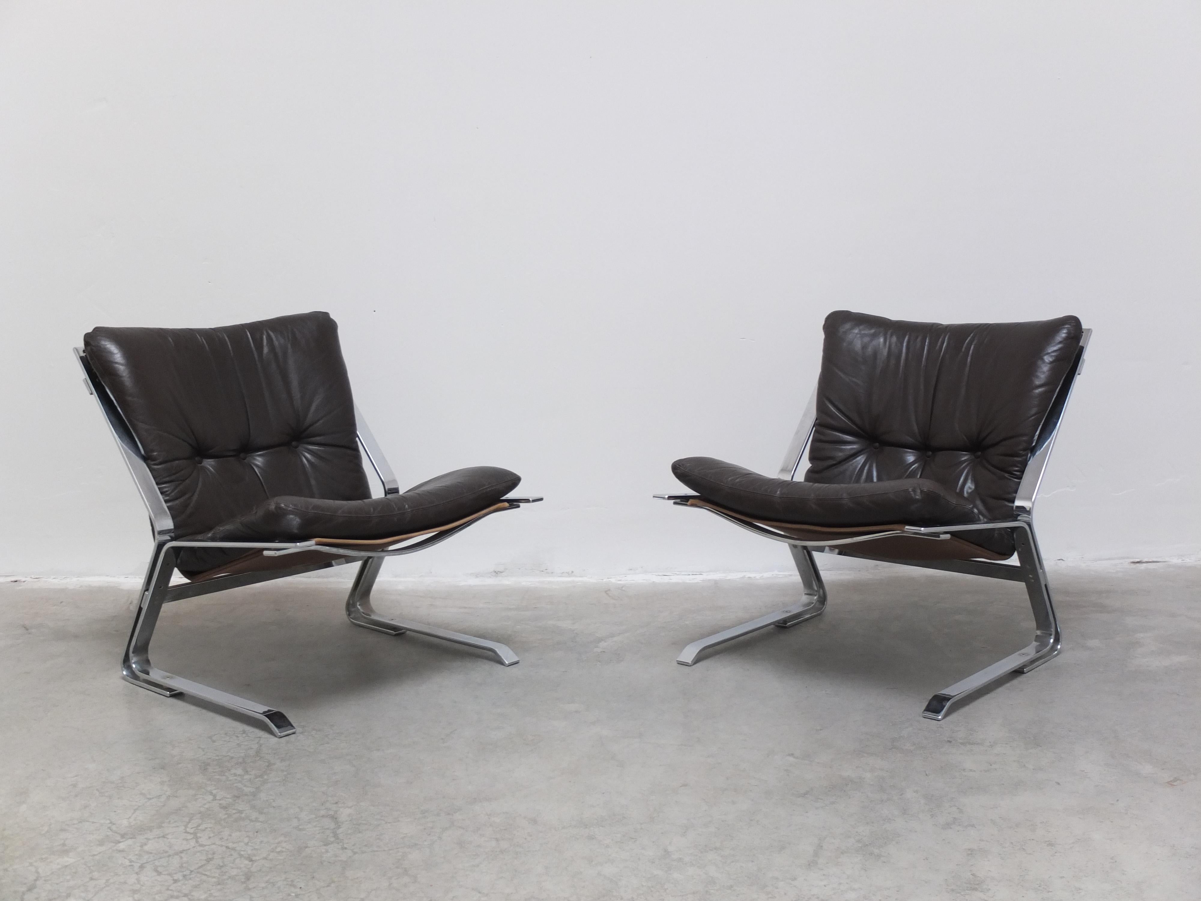 20th Century Rare Pair of 'Pirate' Lounge Chairs by Elsa & Nordahl Solheim for Rykken, 1960s For Sale