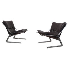 Rare Pair of 'Pirate' Lounge Chairs by Elsa & Nordahl Solheim for Rykken, 1960s