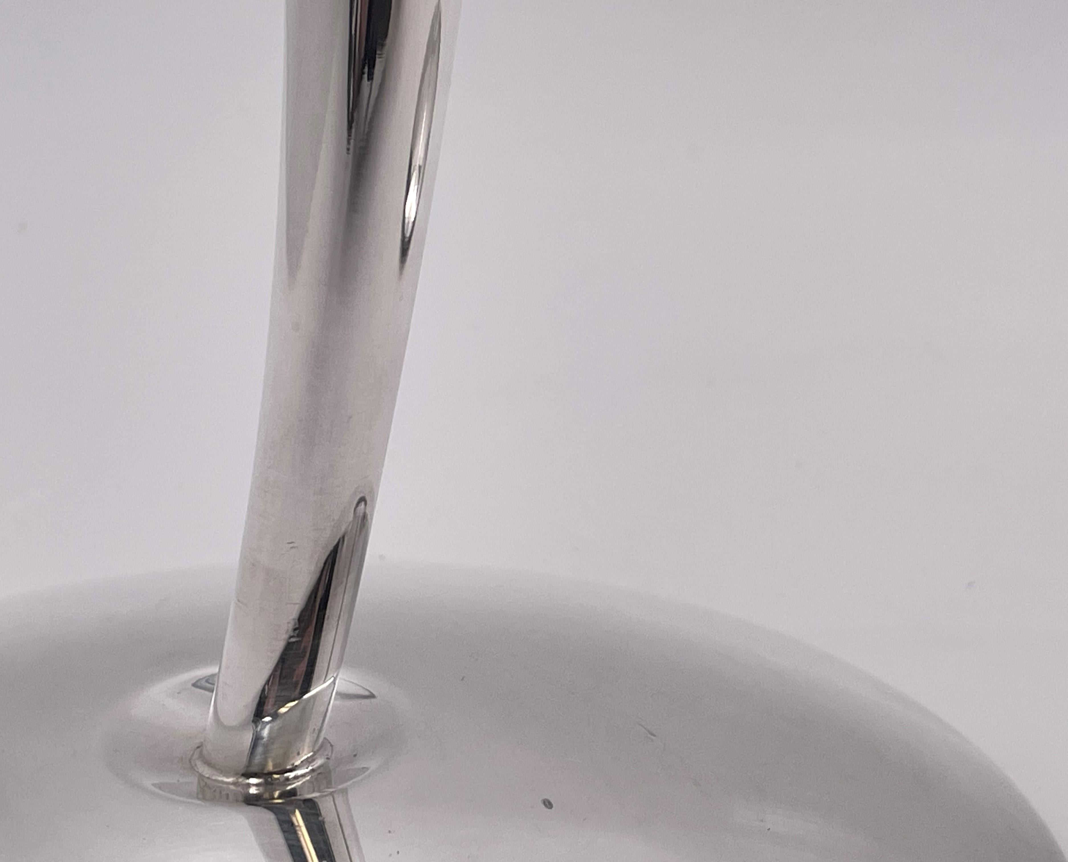Rare Pair of Pomellato Sterling Silver Candlesticks in Mid-Century Modern Style For Sale 6
