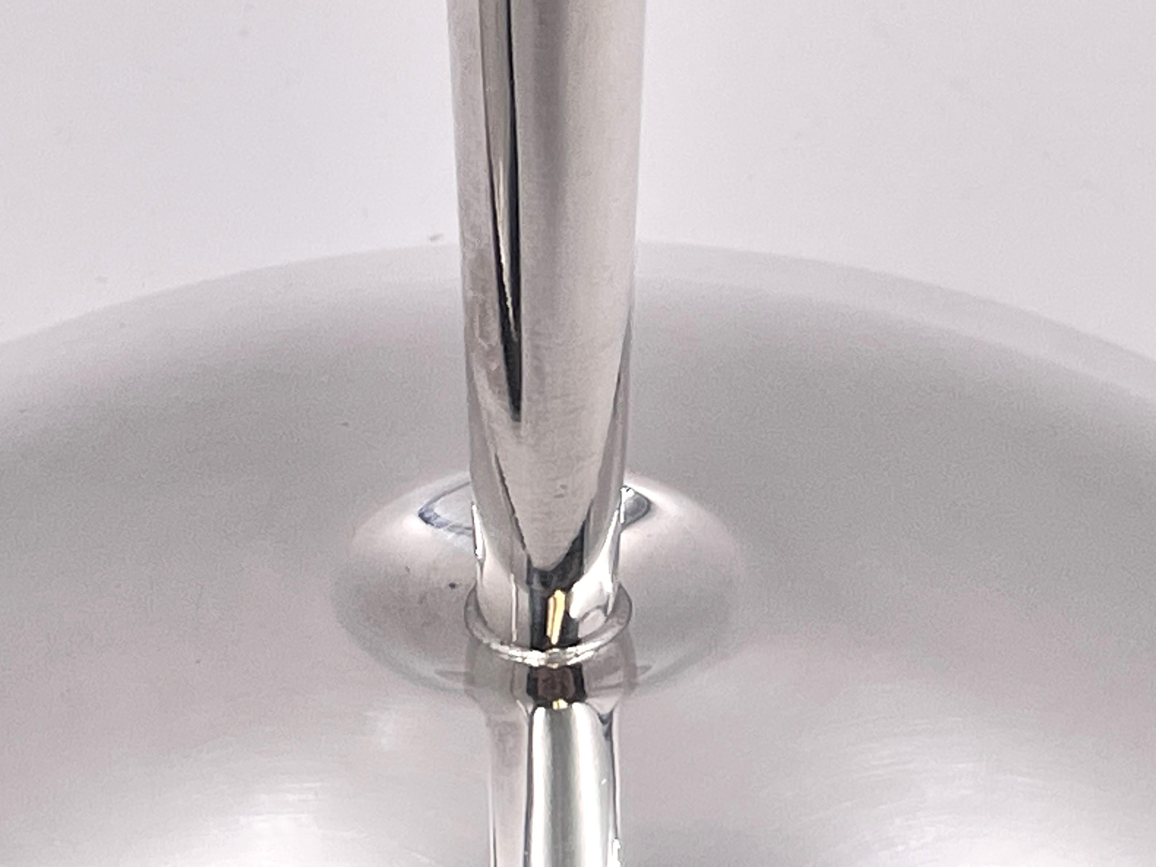 20th Century Rare Pair of Pomellato Sterling Silver Candlesticks in Mid-Century Modern Style For Sale