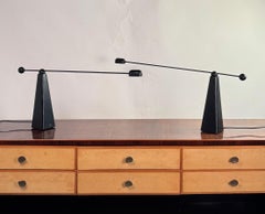 Rare Pair of Post-Modern Adjustable 'Orbit' Lamps by Ron Rezek