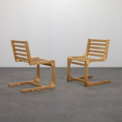 Rare Pair of Postmodern Constructivist Chairs, Netherlands, 1980s