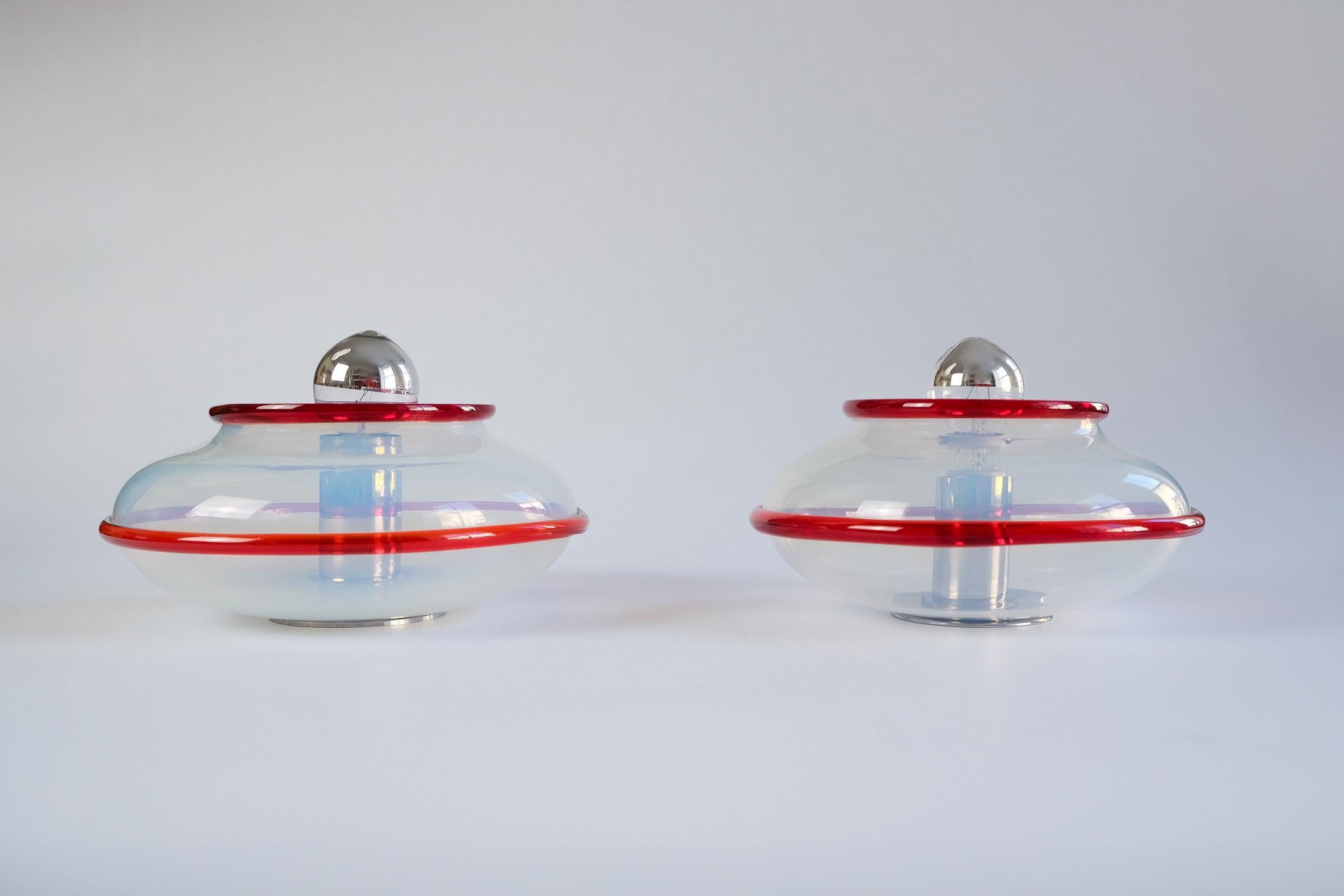 Seltenes Paar postmoderner SEGUSO VETRI D'ARTE Murano Glas Wandleuchten, ca. 1980er Jahre im Zustand „Gut“ im Angebot in London, GB
