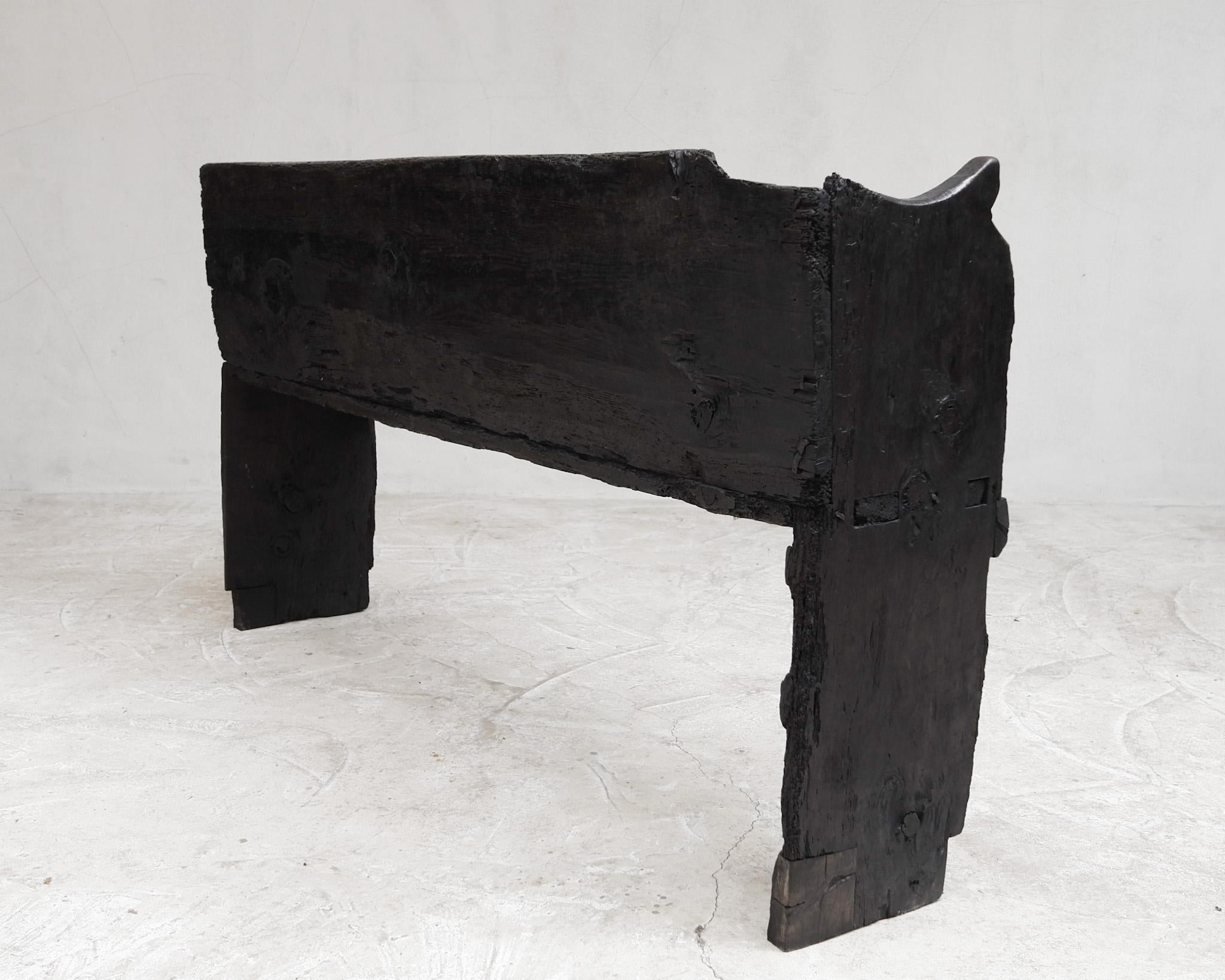 Rare Pair of Primitive 18th C. Catalan Benches In Good Condition For Sale In London, GB