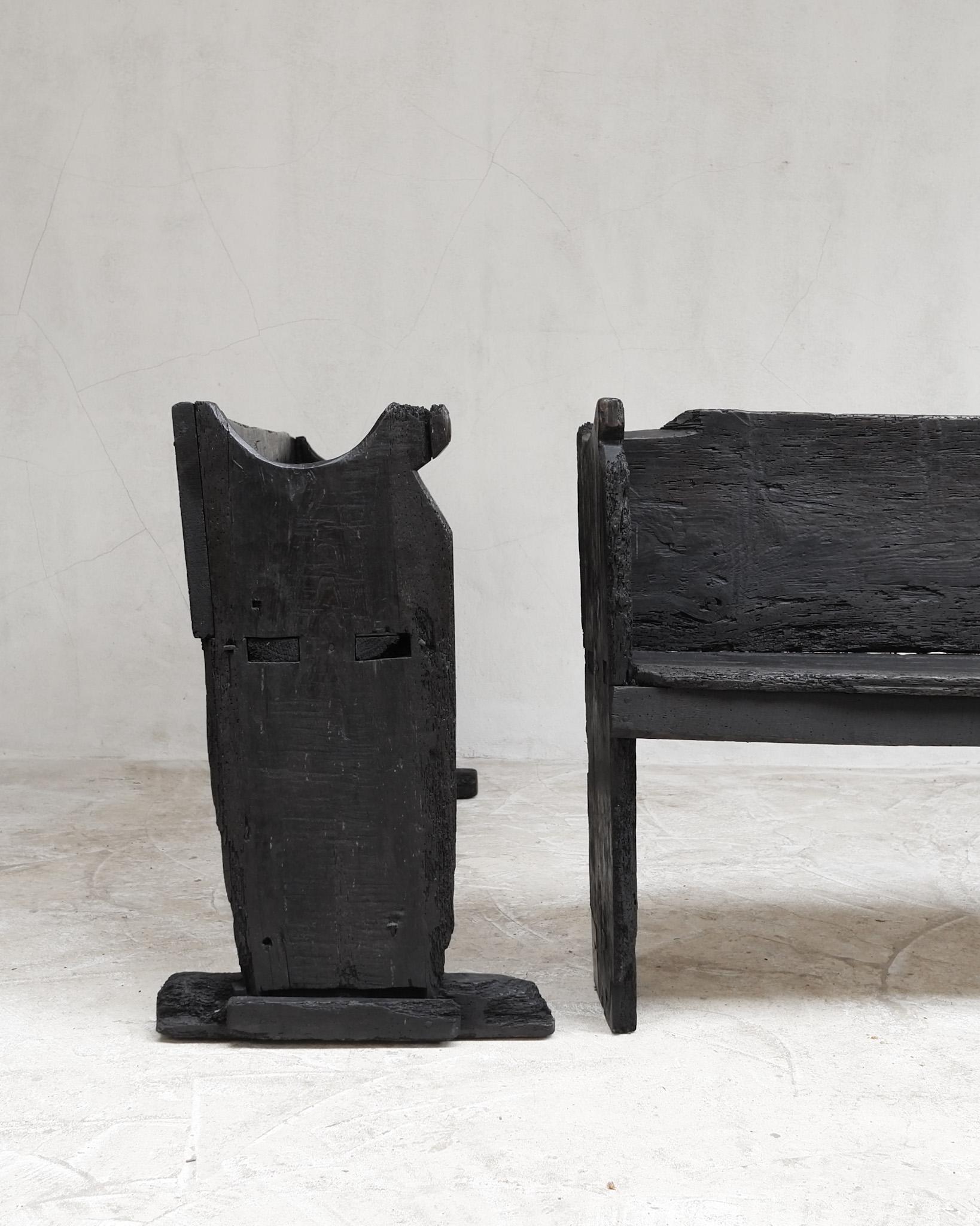 18th Century Rare Pair of Primitive 18th C. Catalan Benches For Sale