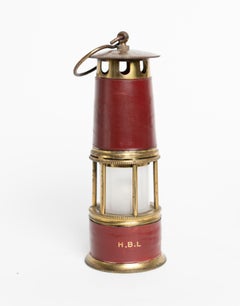 Rare Pair of Red Hermes Leather Lantern Lamp Attributed to Paul Dupré-Lafon