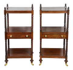 Rare pair of Regency 3 tier what-nots, circa 1820