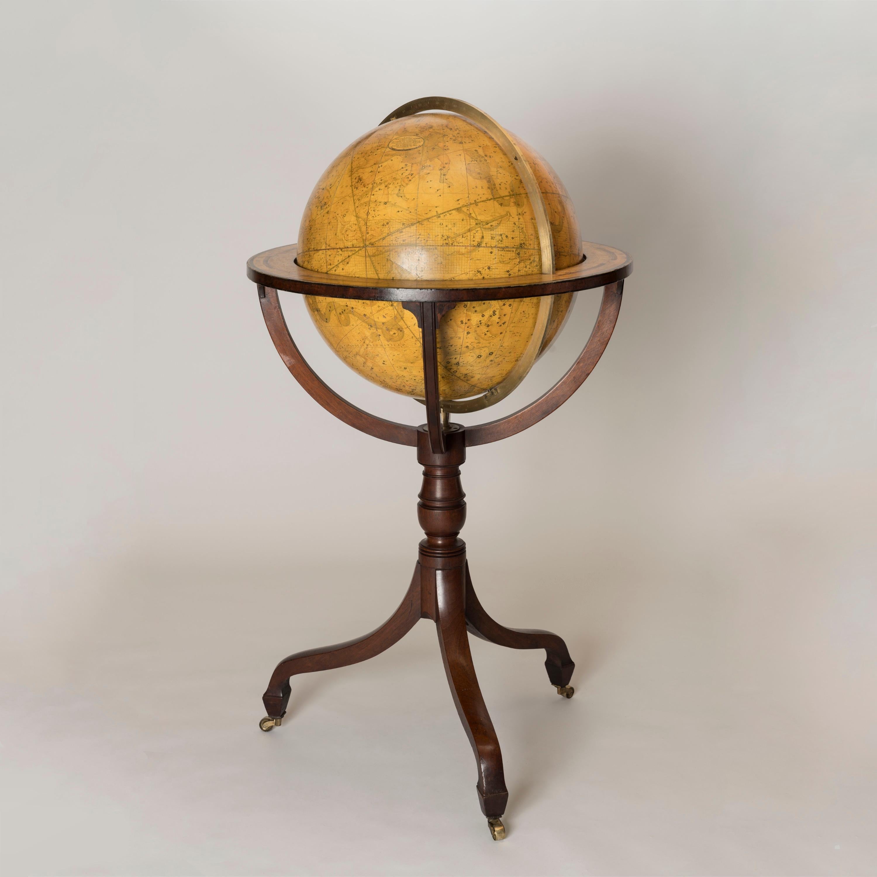 Rare Pair of Regency Period 18-Inch Globes by J&W Cary of London on Bases (Englisch) im Angebot