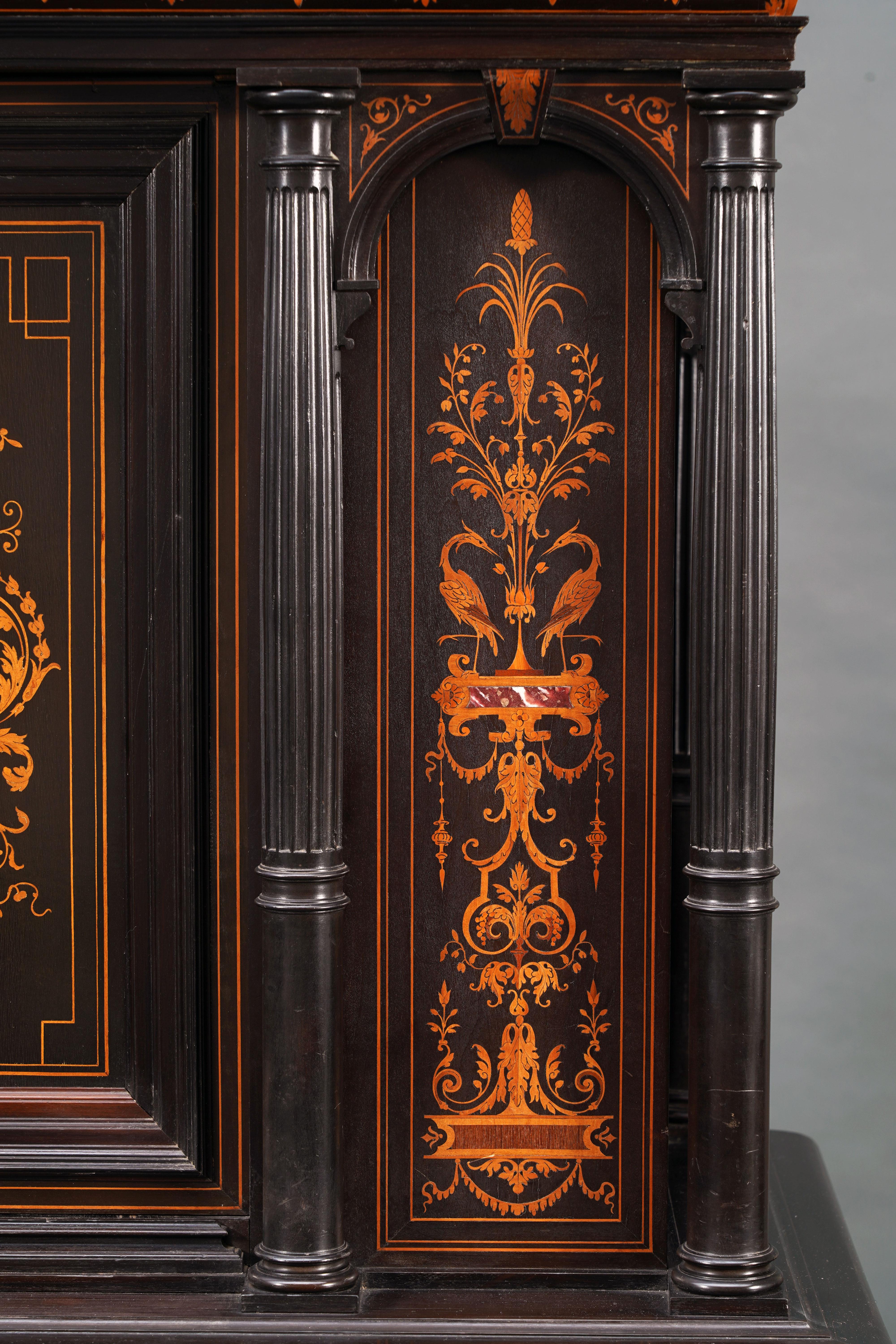 Rare Pair of Renaissance Revival Cabinet Attributed to F. Linke, France, c. 1880 For Sale 3