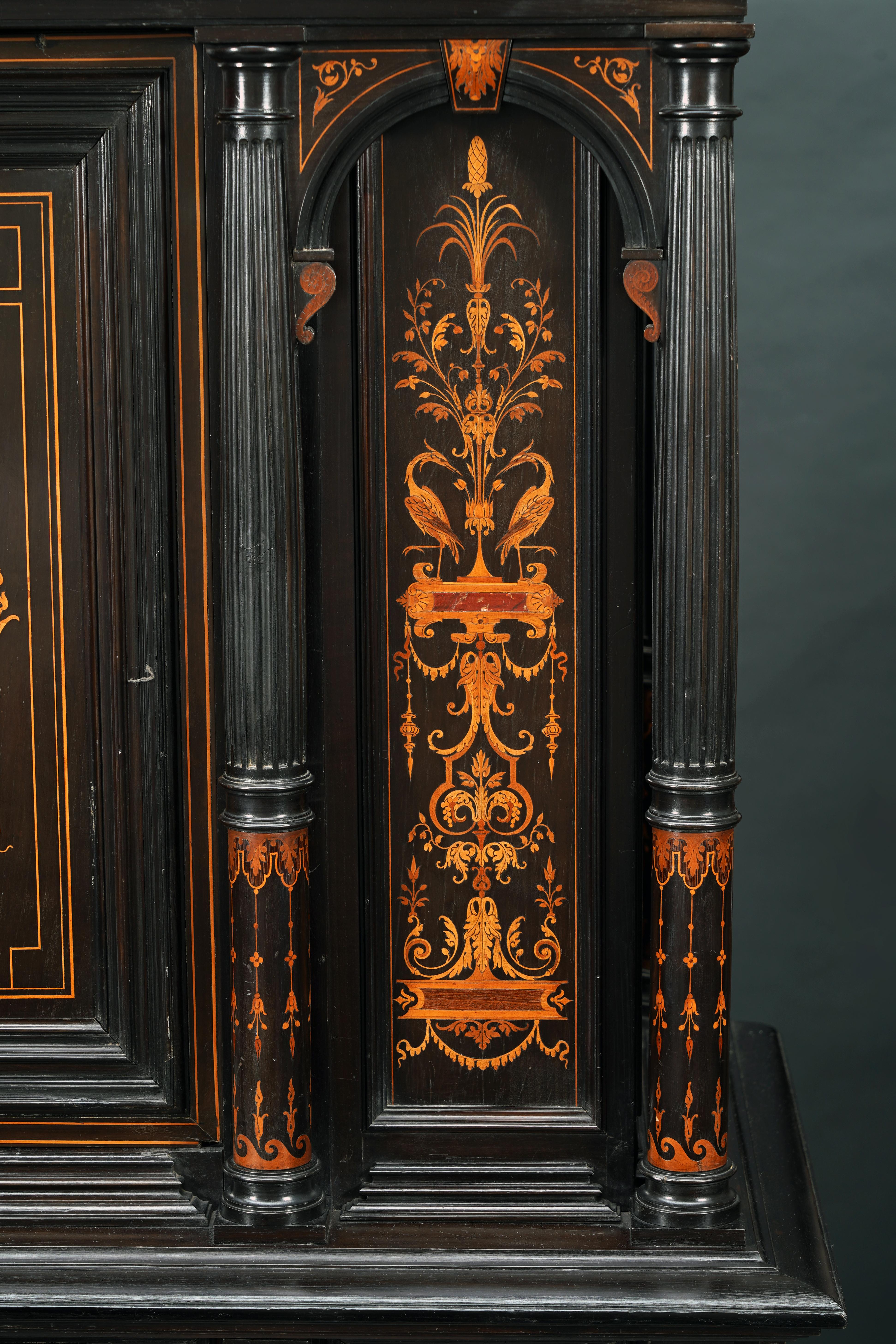Late 19th Century Rare Pair of Renaissance Revival Cabinet Attributed to F. Linke, France, c. 1880 For Sale