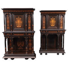 Rare Pair of Renaissance Revival Cabinet Attributed to F. Linke, France, c. 1880
