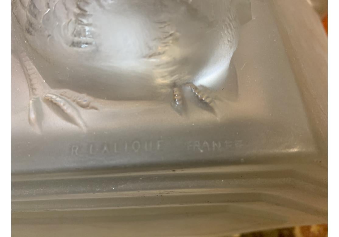 Rare Pair of Rene Lalique Art Deco Wall Sconces with Sparrows For Sale 5
