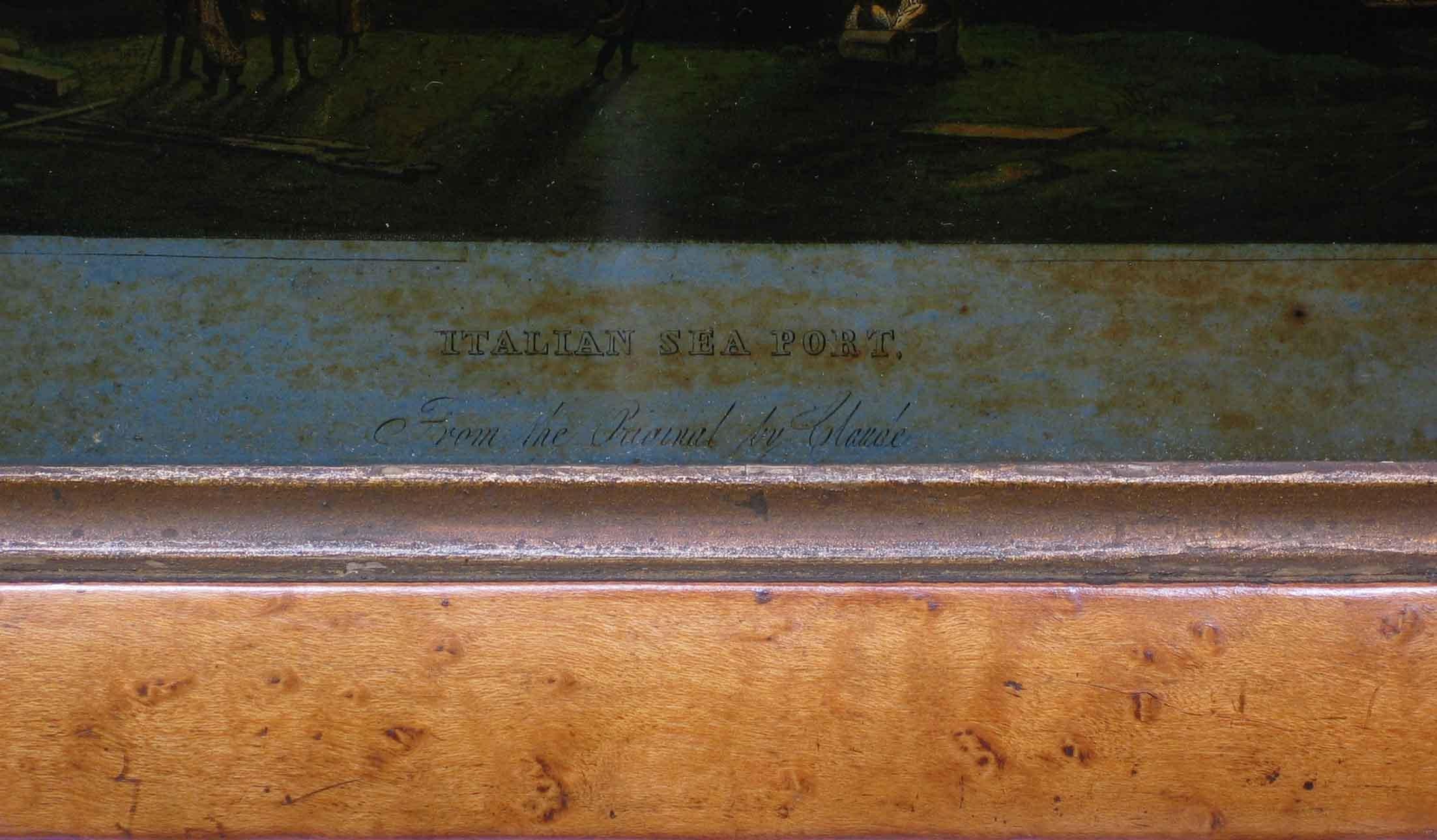 Papier Rare paire d'impressions sur verre inversé d'après Claude Gelle appelée Le Lorrain C.  1820 en vente