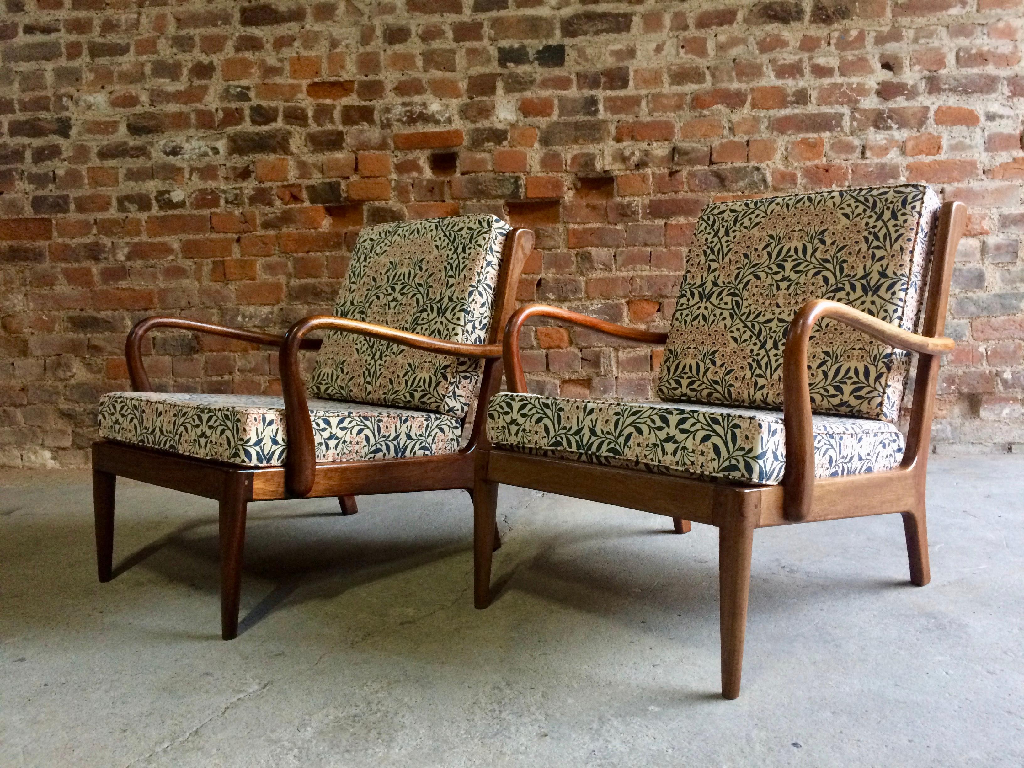 Mid-Century Modern Rare Pair of Robert Heritage Armchairs by George Stone of High Wycombe