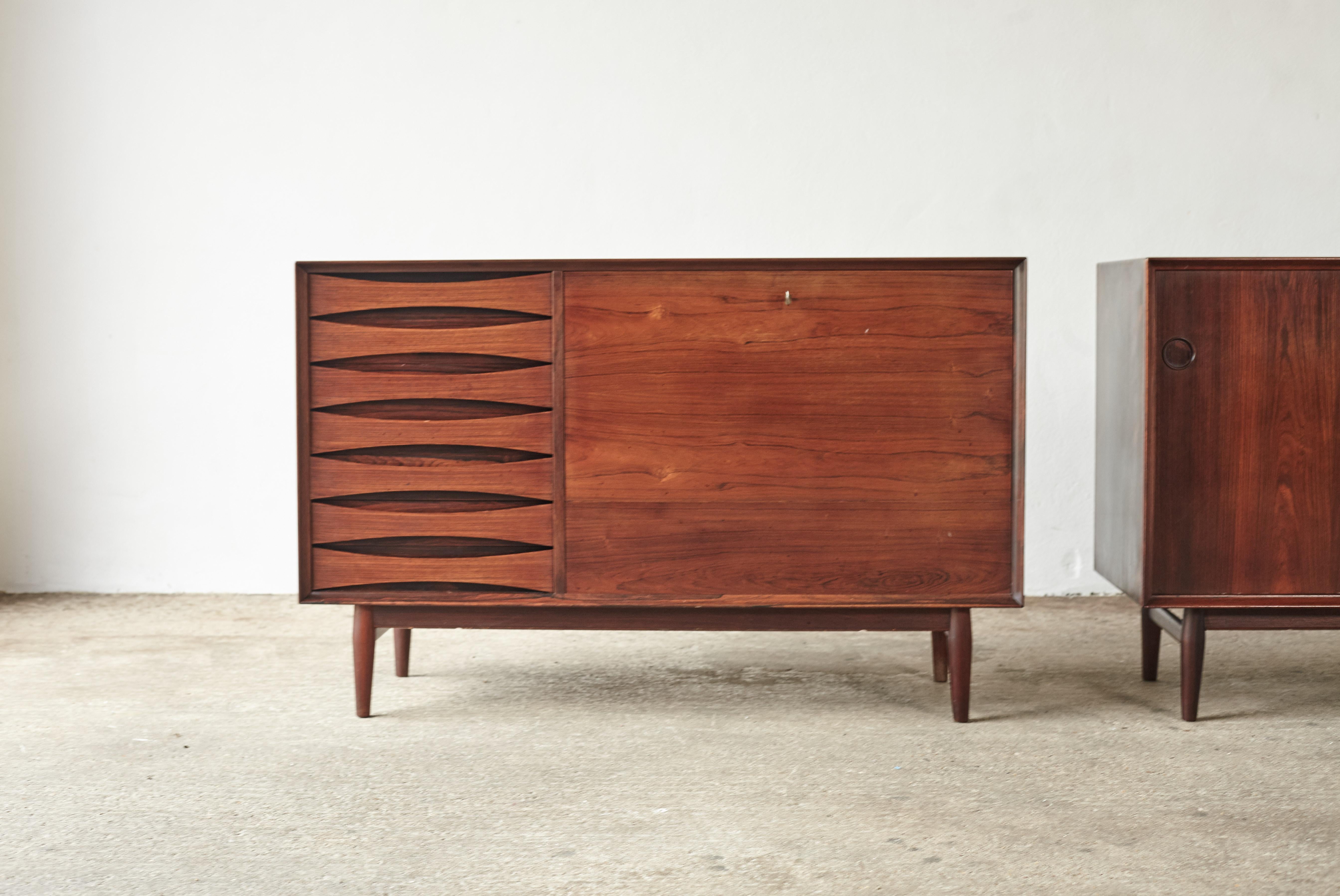 Mid-Century Modern Paire rare de meubles de rangement / enfilades en bois de rose d'Arne Vodder, Sibast, Danemark, années 1960 en vente