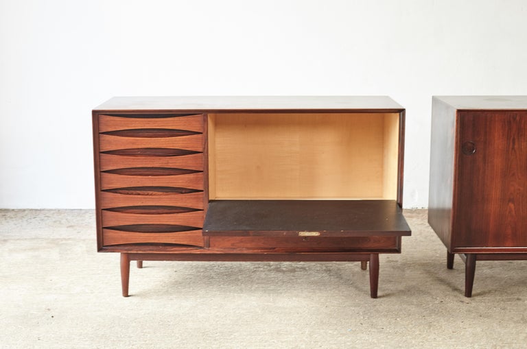 Rare Pair of Rosewood Arne Vodder Cabinets / Sideboards, Sibast, Denmark, 1960s For Sale 2