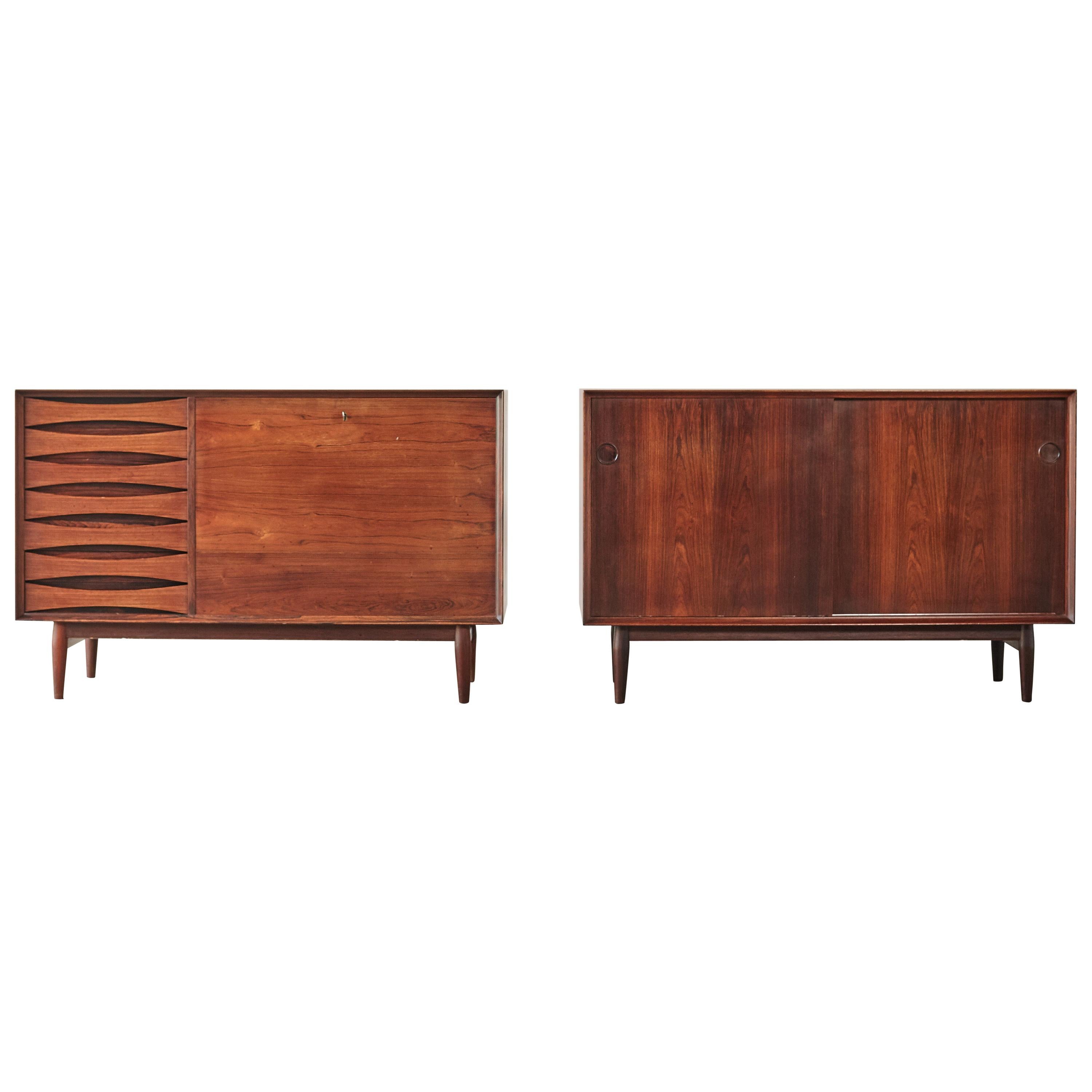 Rare Pair of Rosewood Arne Vodder Cabinets / Sideboards, Sibast, Denmark, 1960s