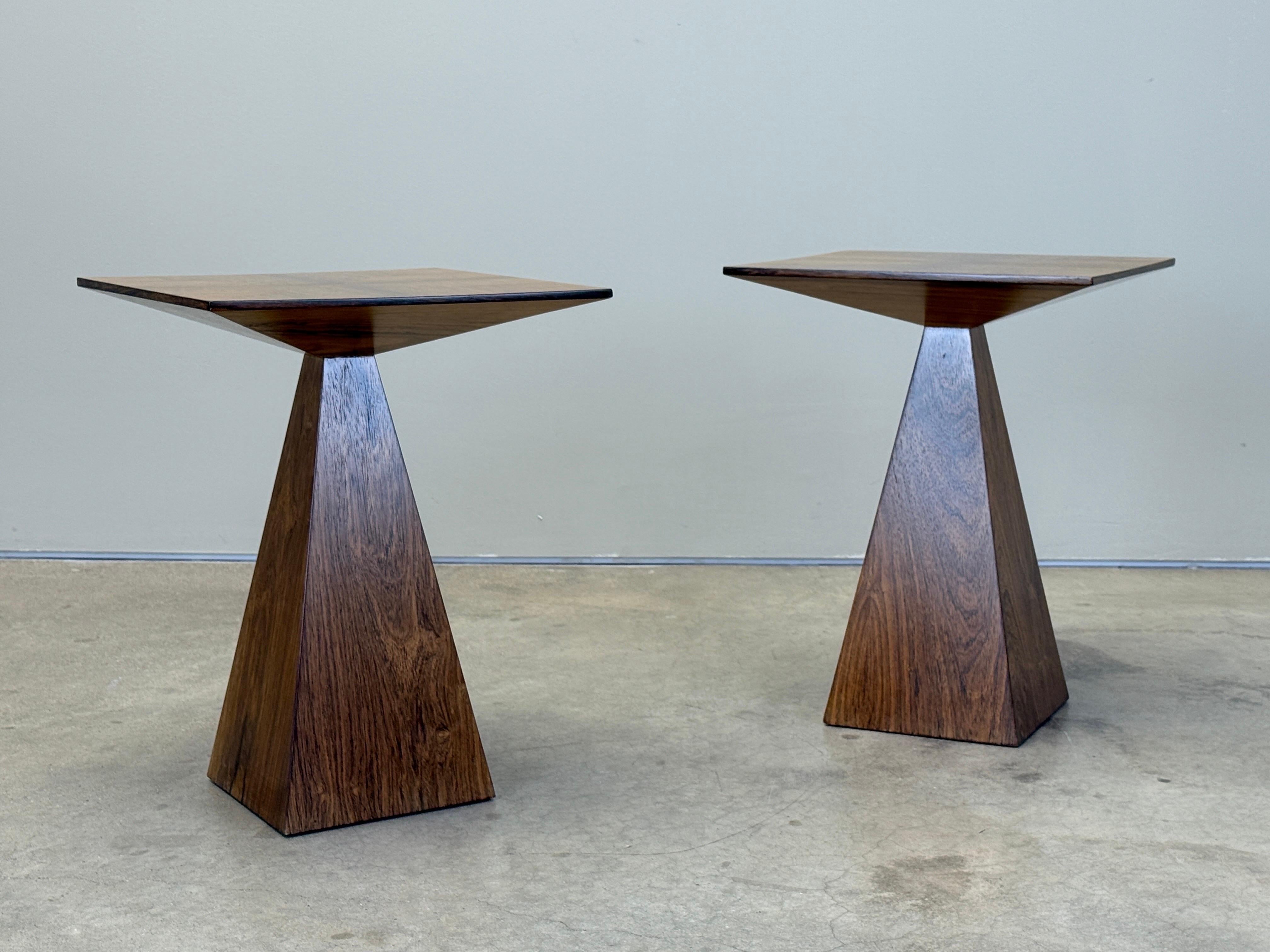 Rare Pair of Rosewood Pyramid Tables by Harvey Probber For Sale 7