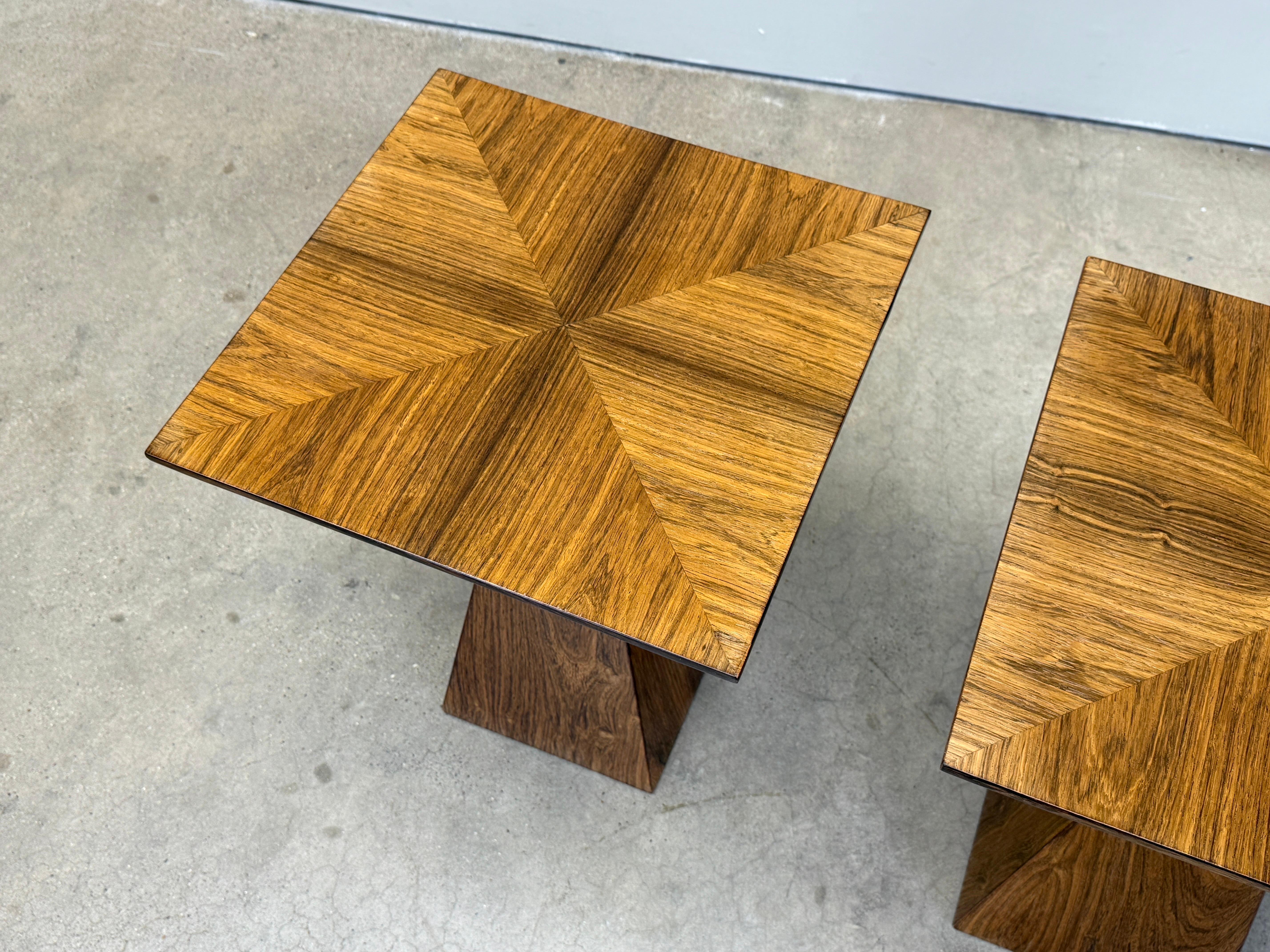 Rare Pair of Rosewood Pyramid Tables by Harvey Probber For Sale 8
