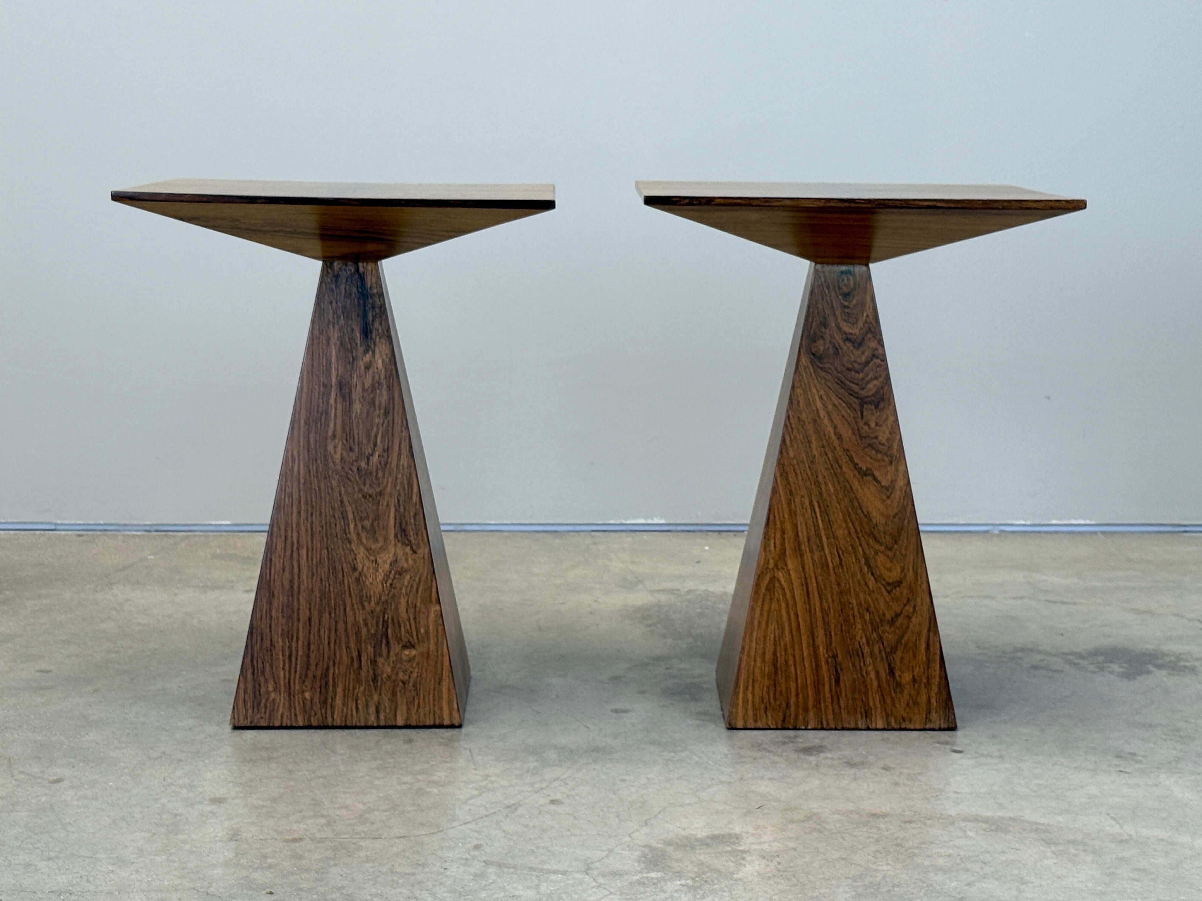 Rare Pair of Rosewood Pyramid Tables by Harvey Probber For Sale 2