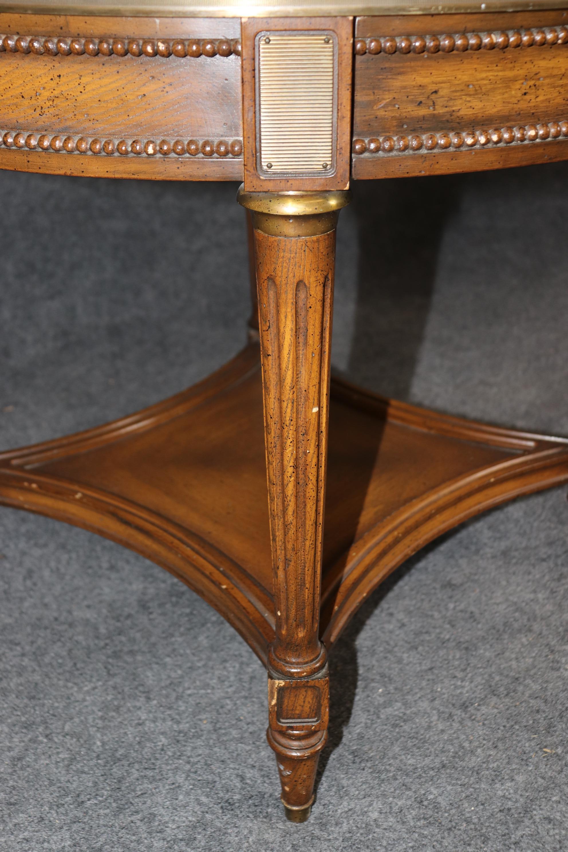 Rare Pair of Round Marble Top French Directoire Gueridons End Tables Circa 1950 6