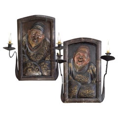 Rare pair of sconces “aux Chinois”, Paris, France, circa 1880
