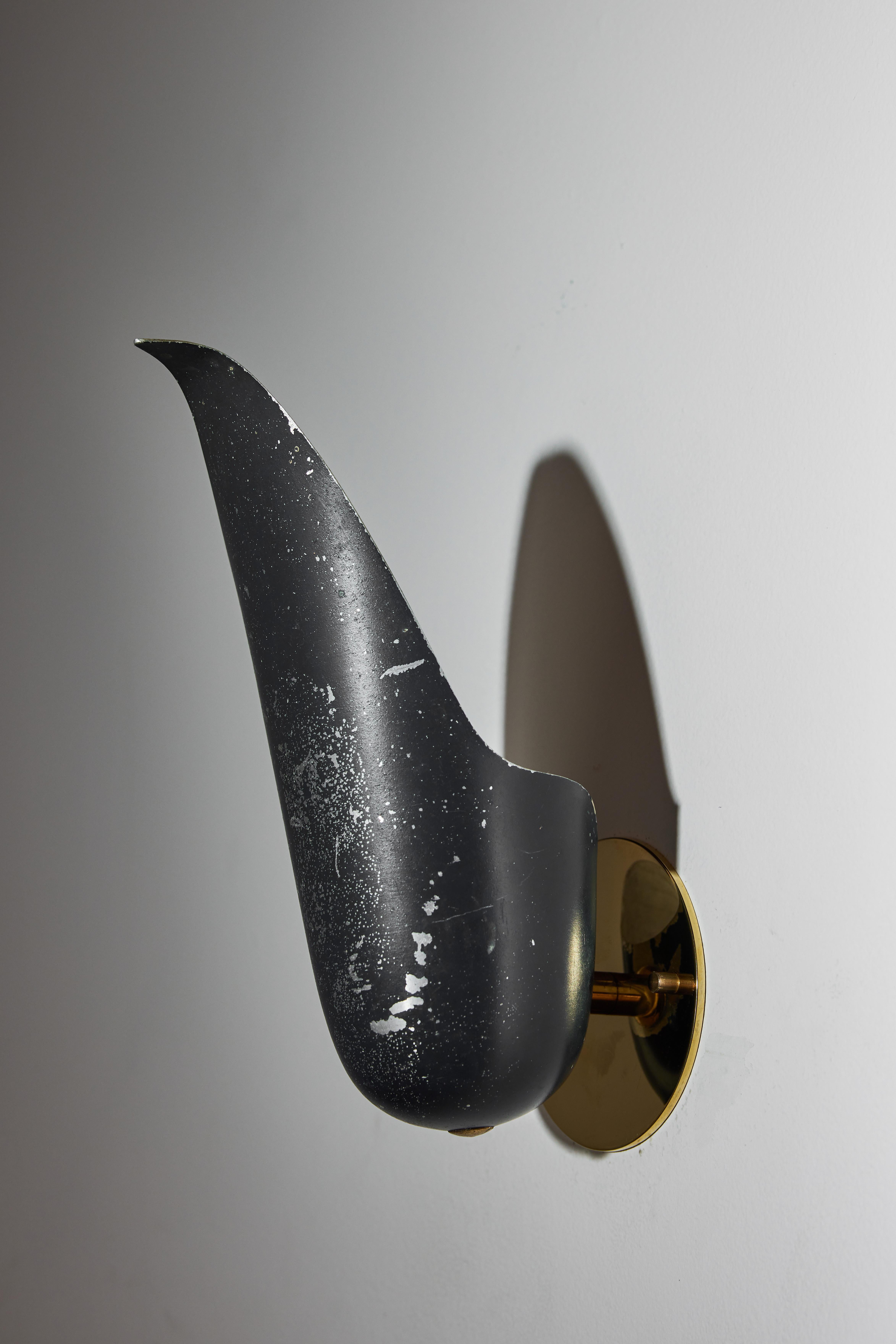 Seltenes Paar Wandleuchter von Angelo Lelli für Arredoluce (Aluminium)