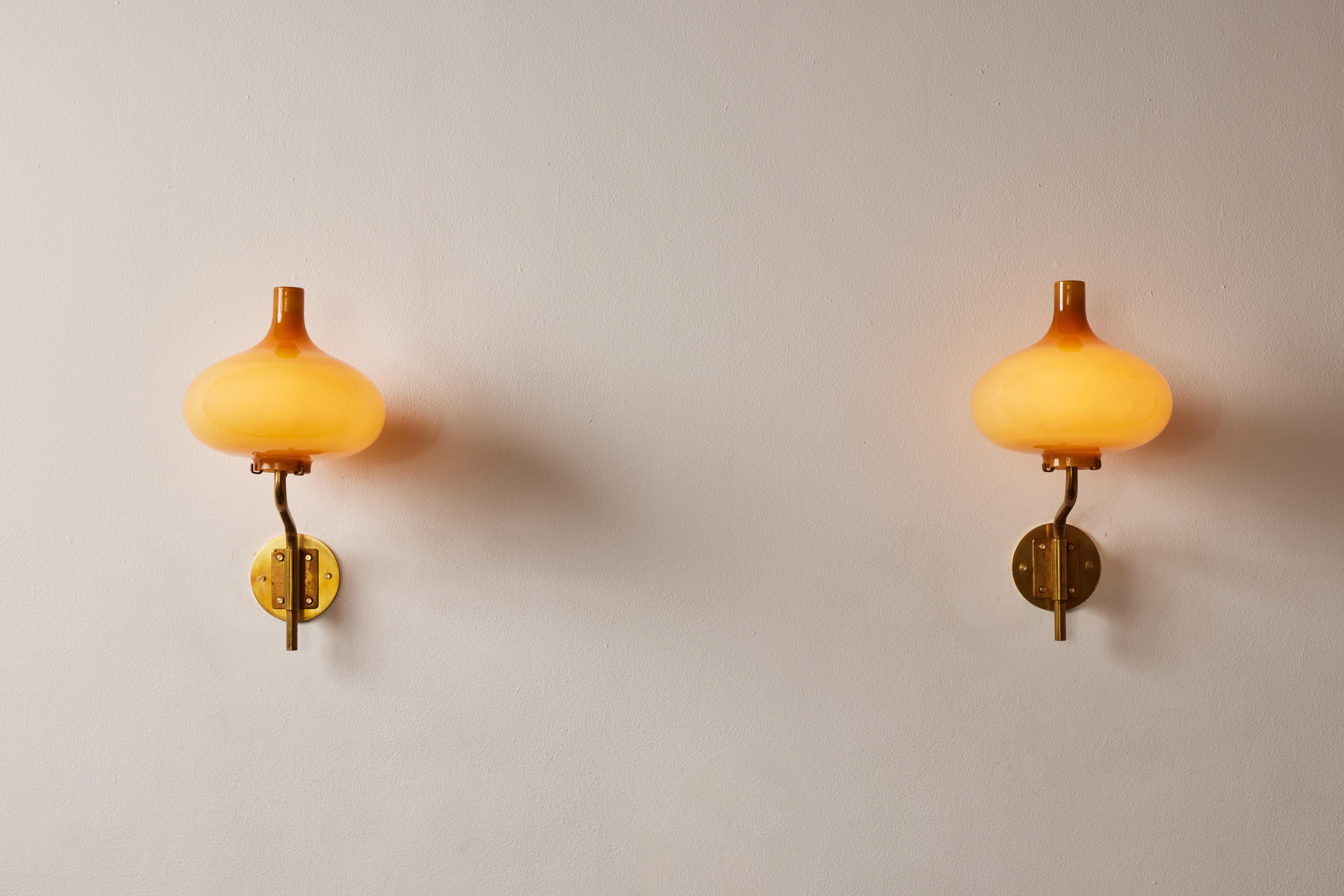 Brass Rare Pair of Sconces by Annig Sarian