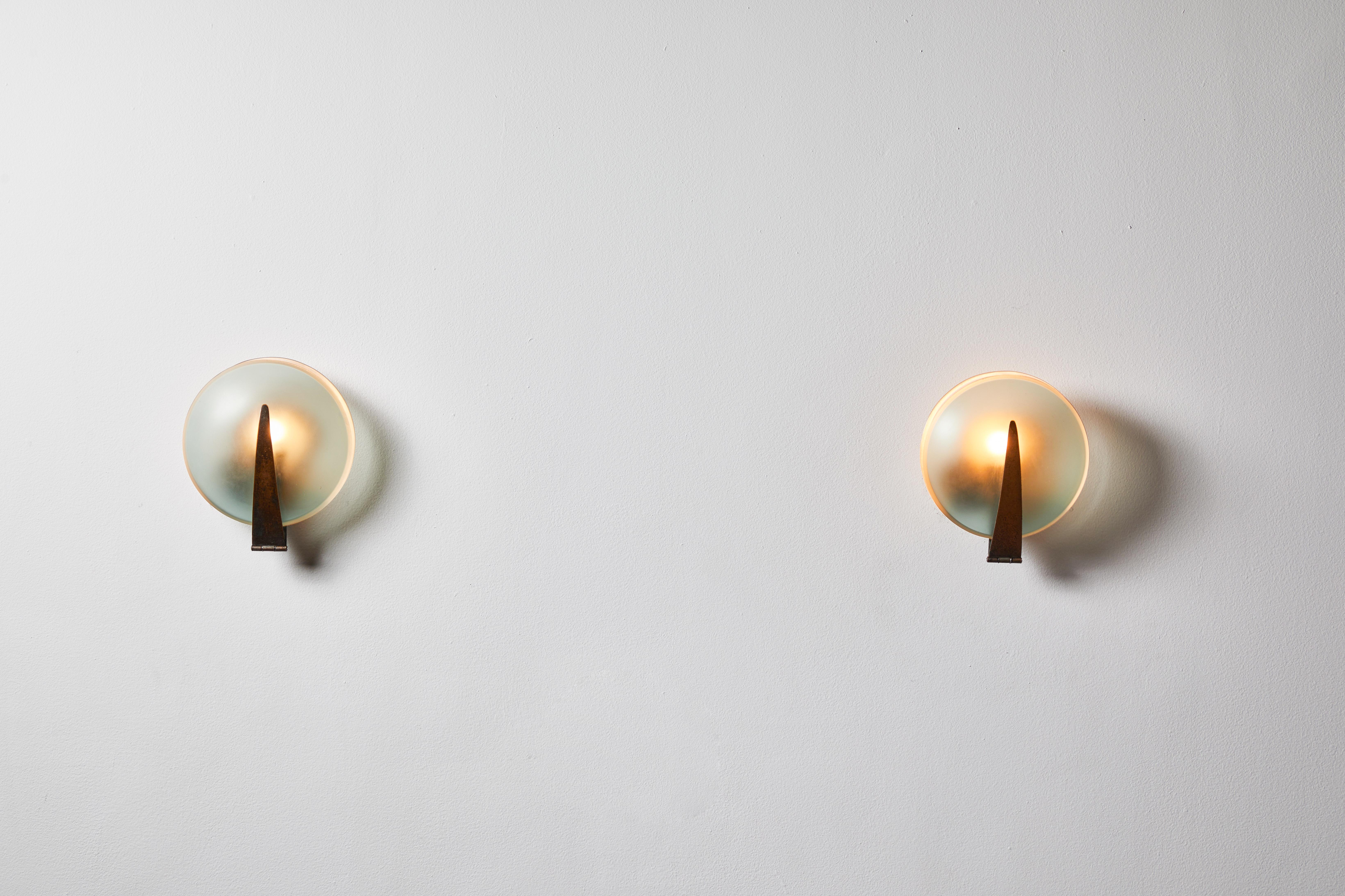 Mid-Century Modern Rare Pair of Sconces by Max Ingrand for Fontana Arte