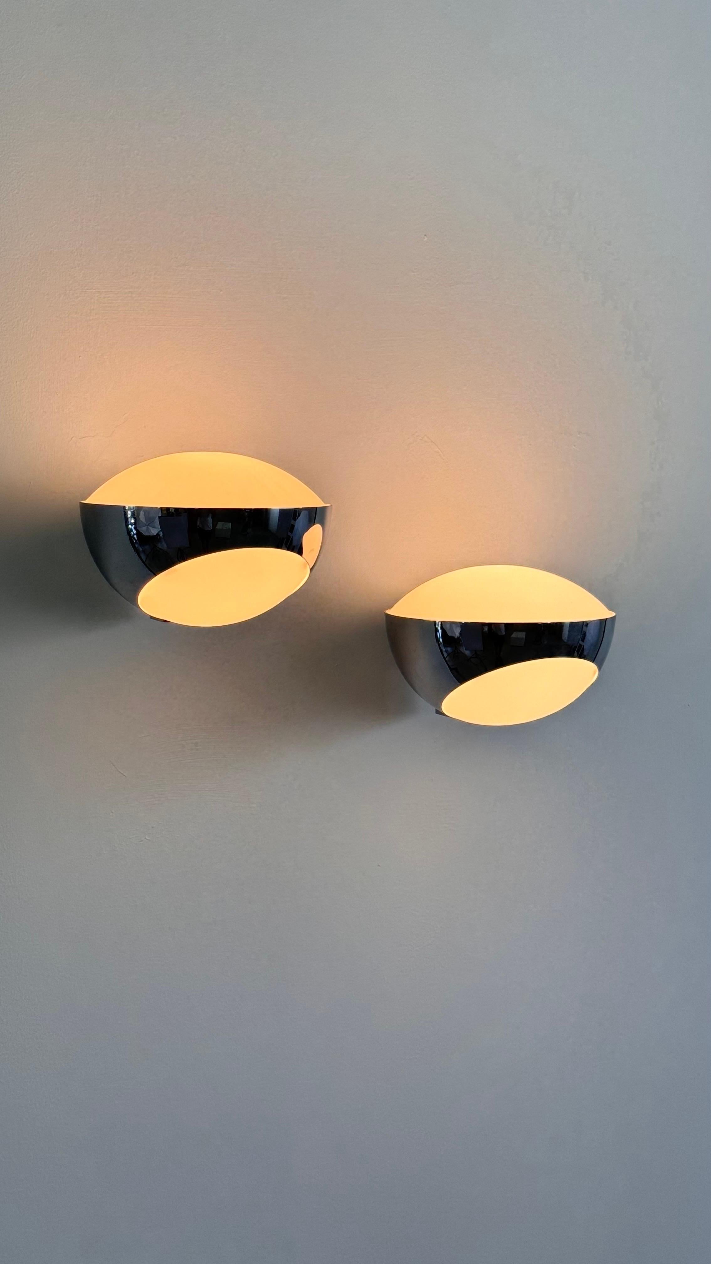 Raro par de apliques de Max Ingrand para Fontana Arte, Model 1963/1, década de 1960 Moderno de mediados de siglo en venta