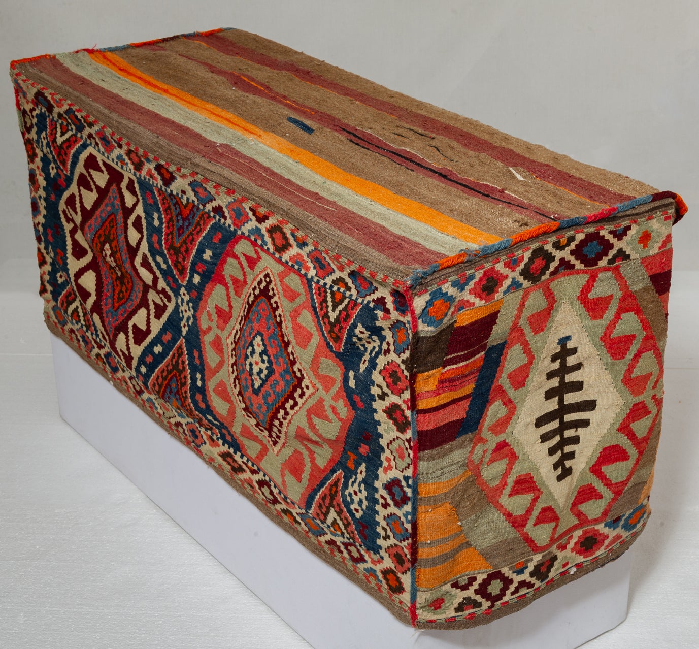 Hand-Woven Rare Pair of Shahsavan Kilim Truncks as Benches For Sale