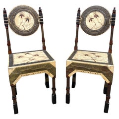 Rare Pair of Side Chairs by Carlo Bugatti