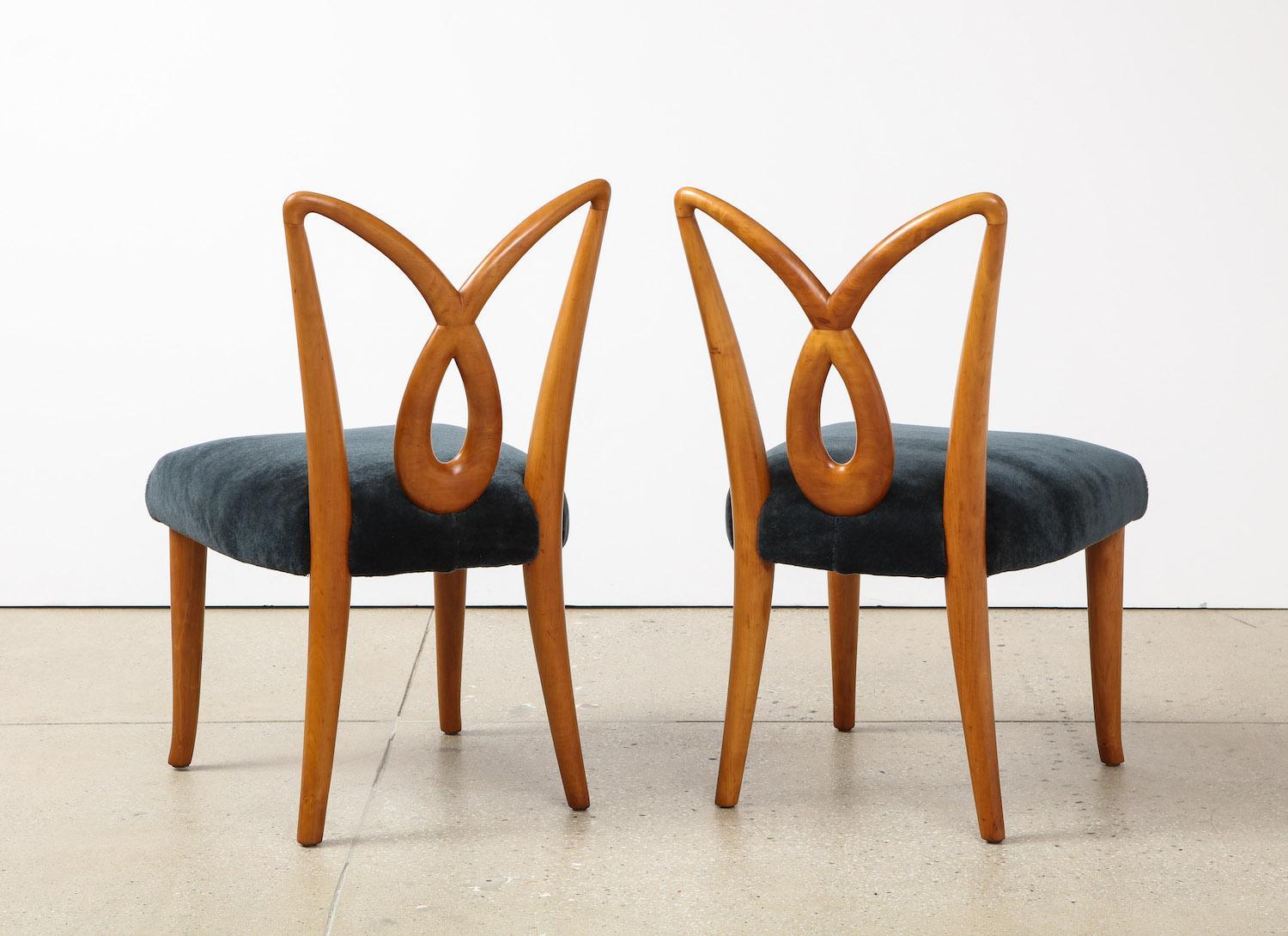 Italian Rare Pair of Side Chairs by Osvaldo Borsani for ABV